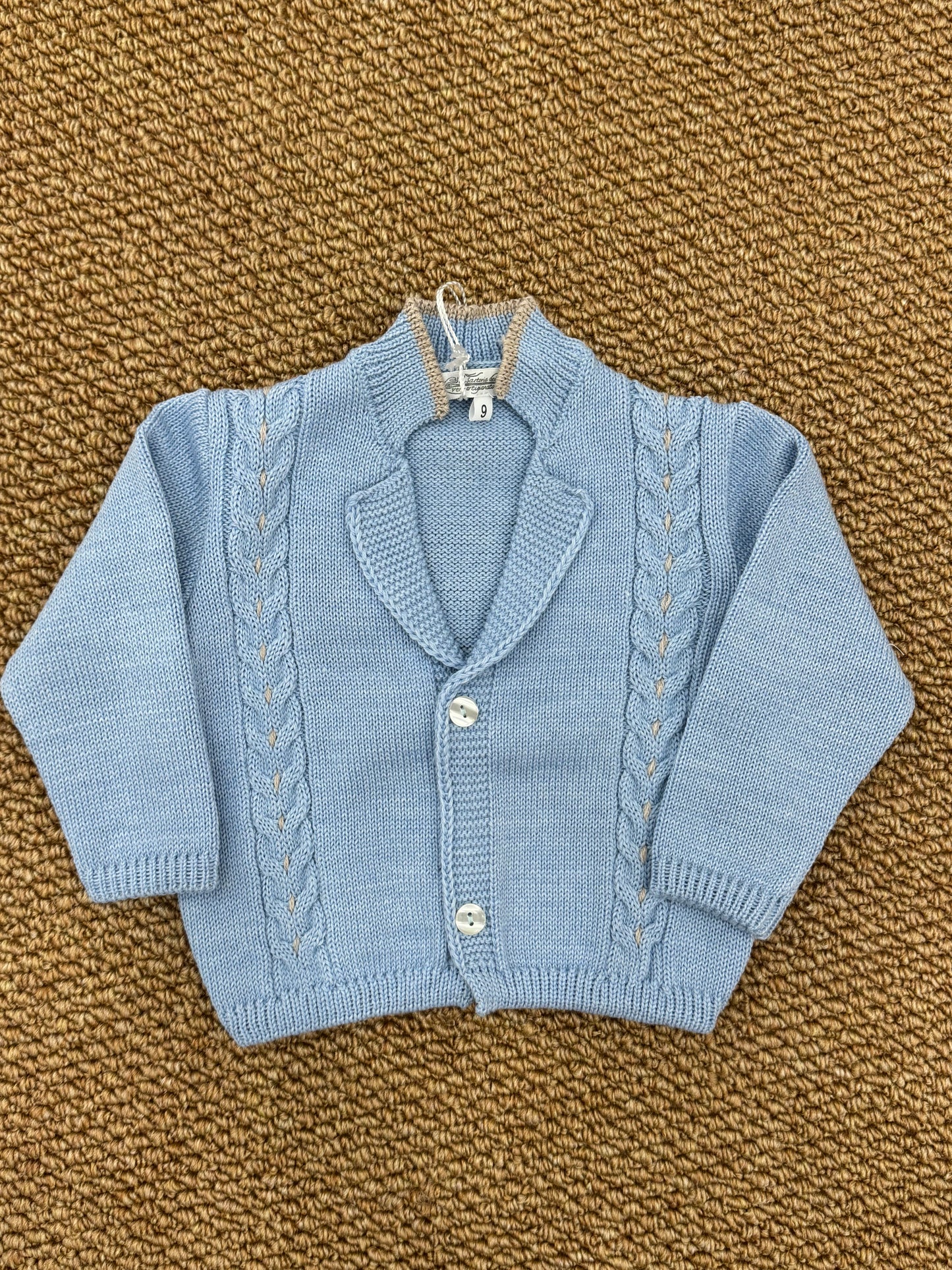 Cardigan ometto treccia cielo