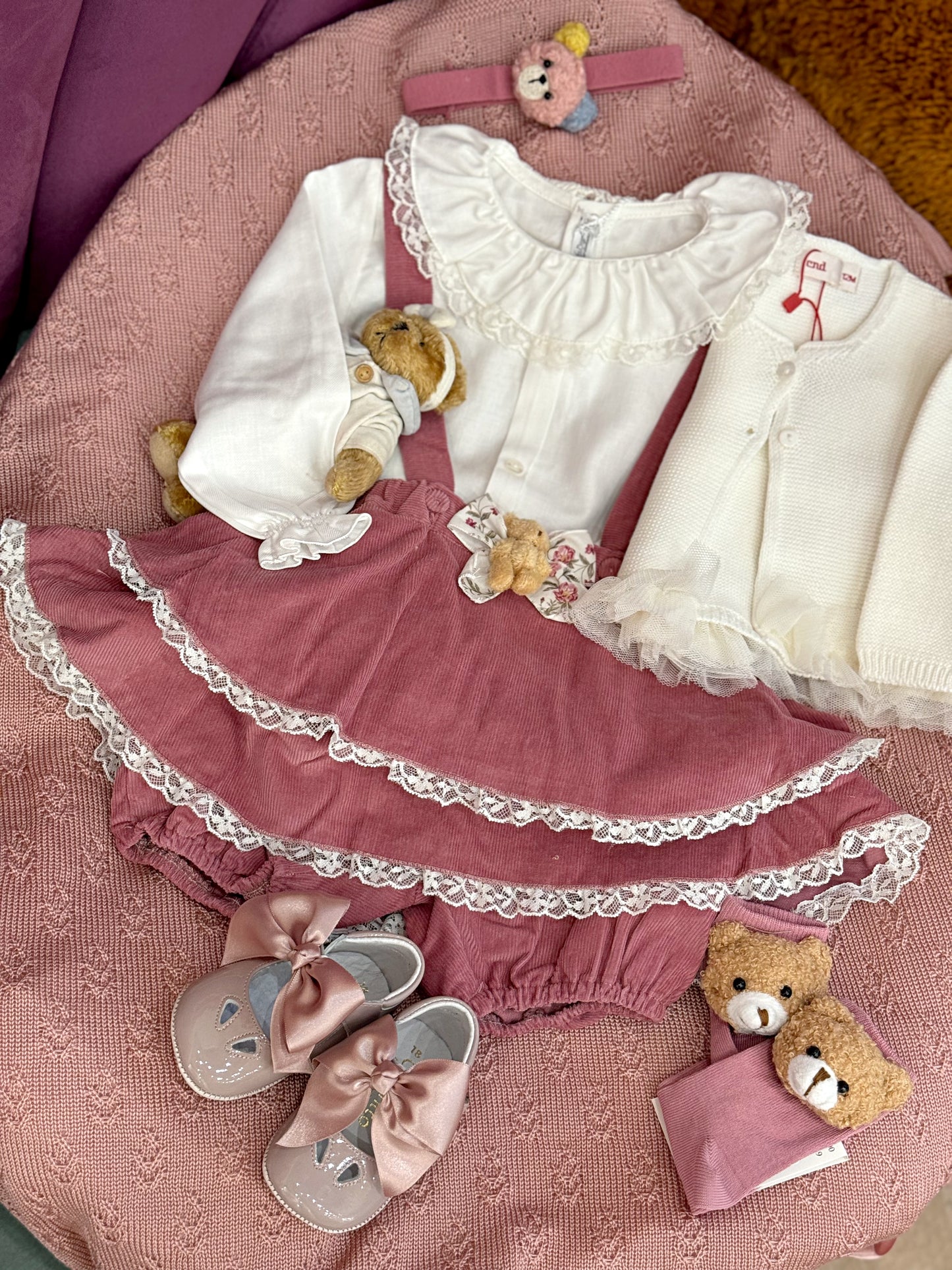 Completo salopette più camicia teddy