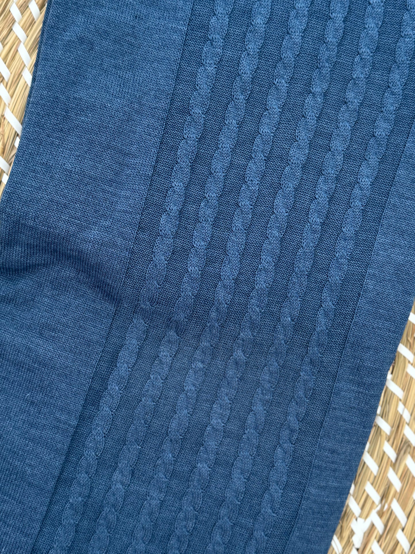 Coperta treccia blu