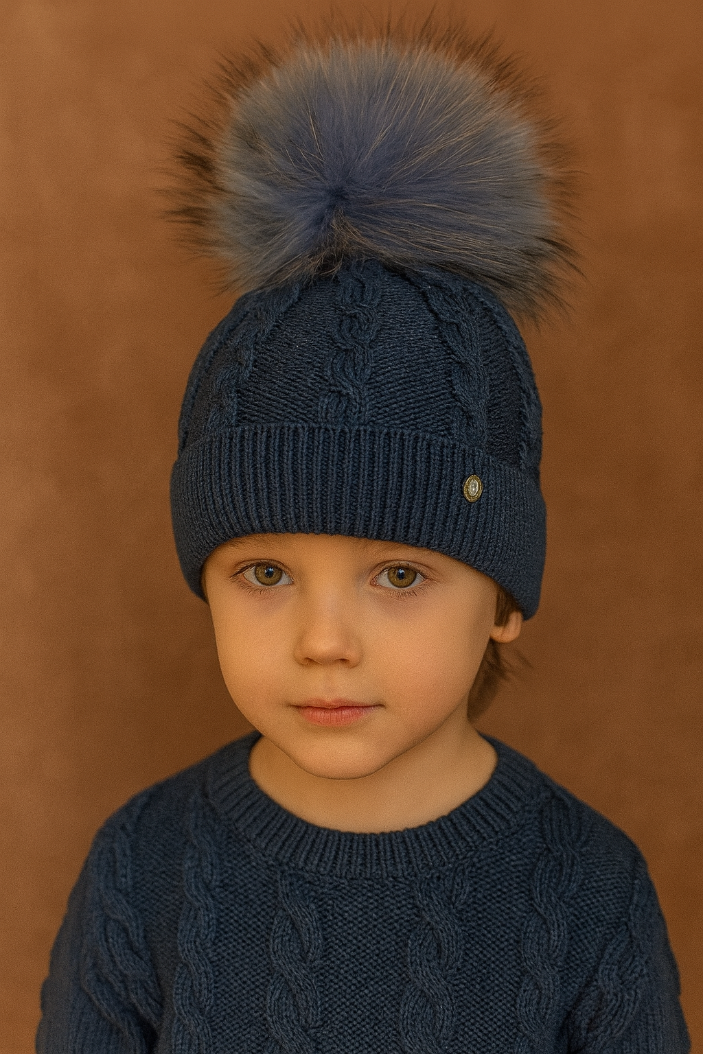 Cappello lana blu jeans