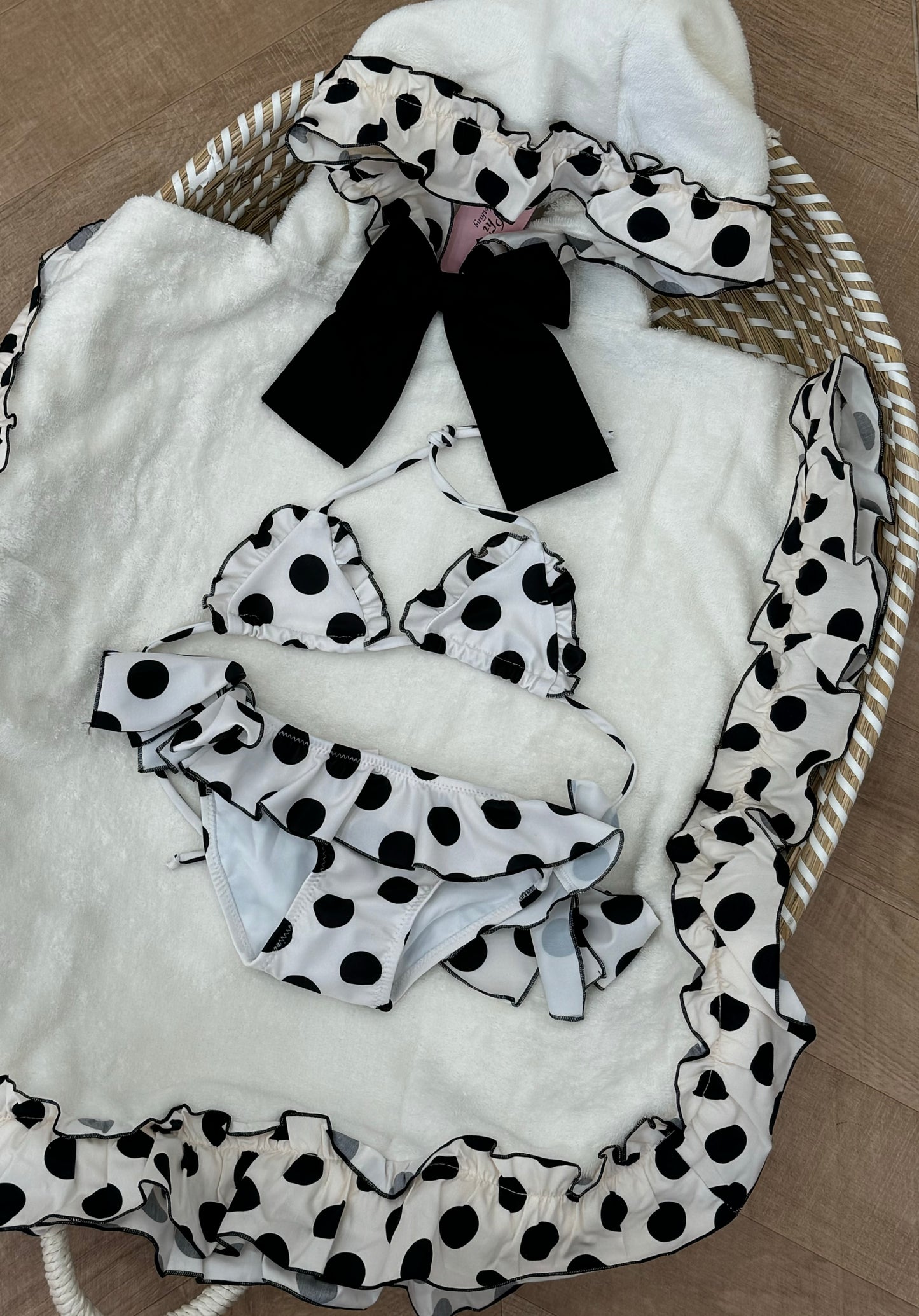 Costume due pezzi pois