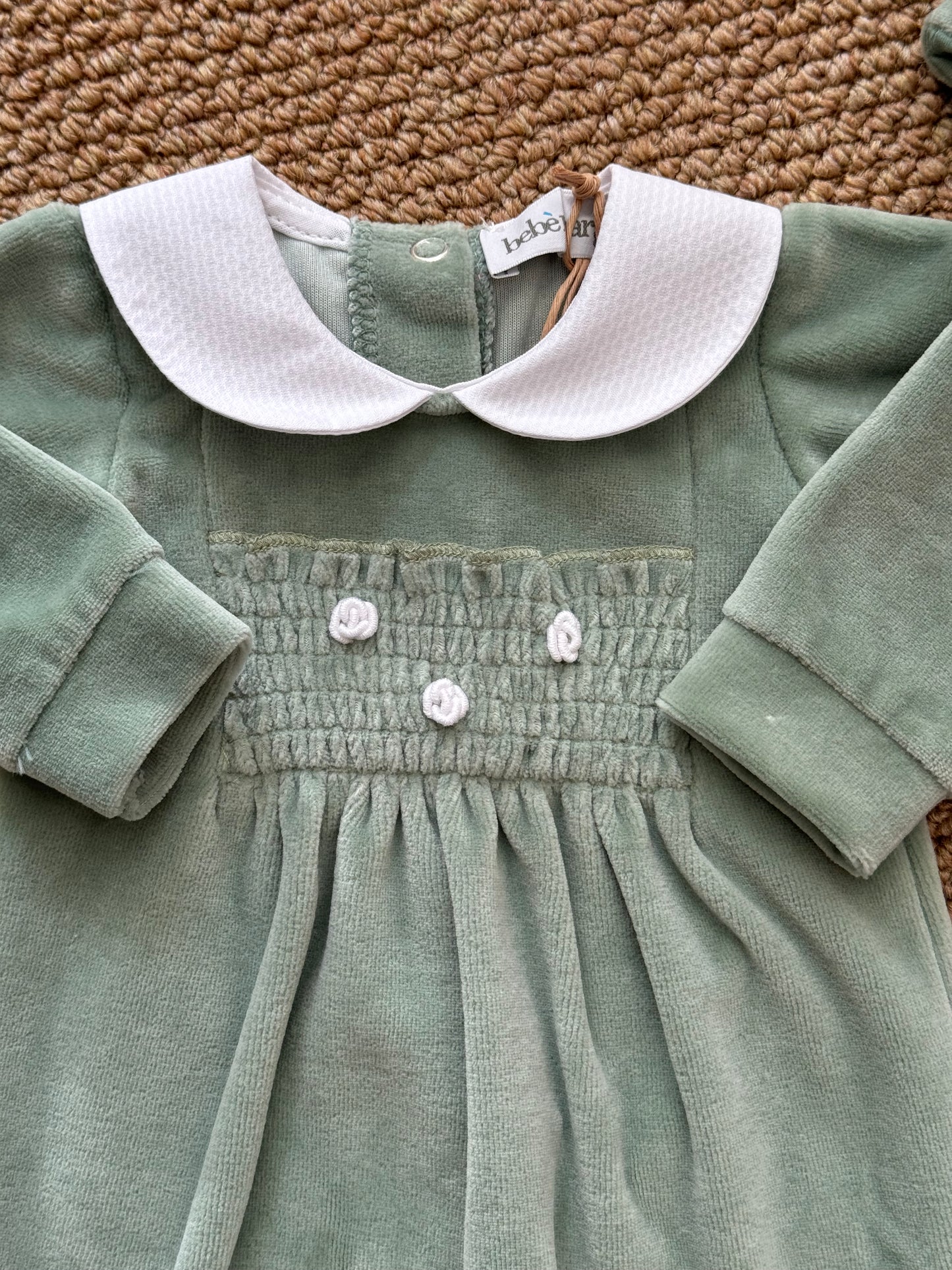 Tutina più set verde velvet