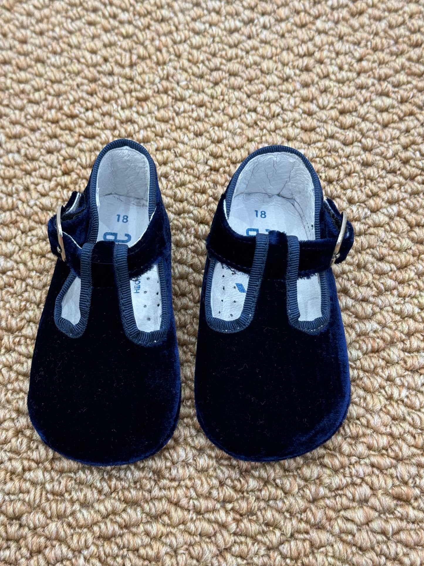 Scarpina Velvet Blu/Tortora