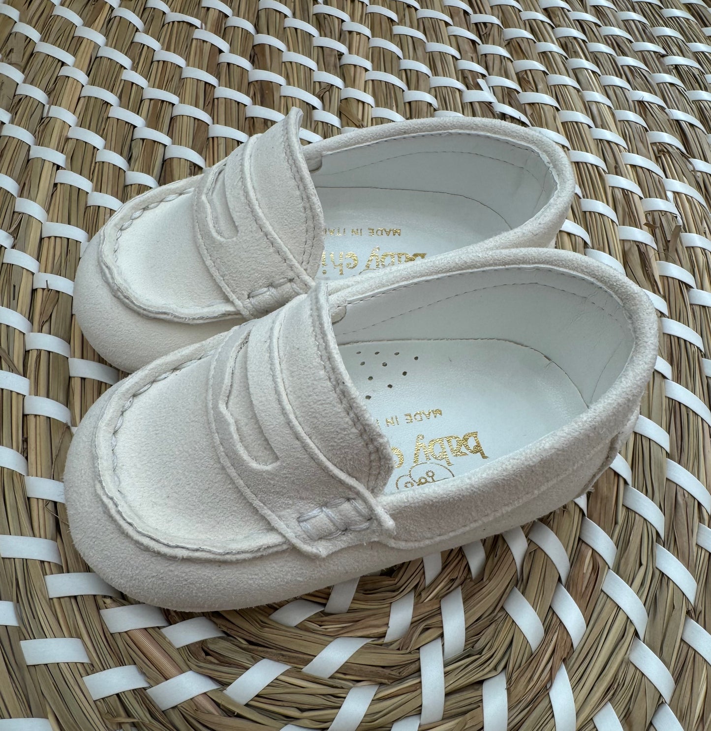 Mocassino camoscio culla