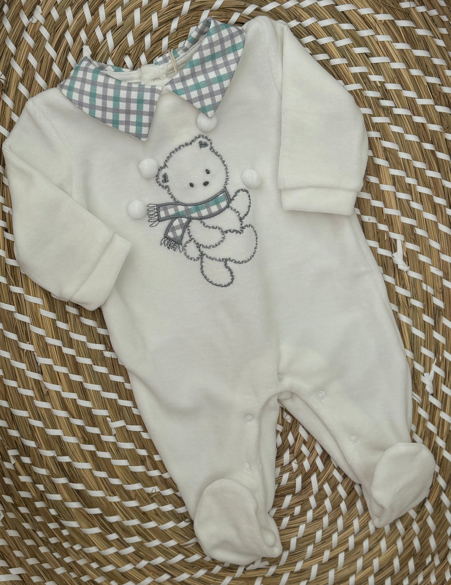 Tutina neonato/a teddy verde
