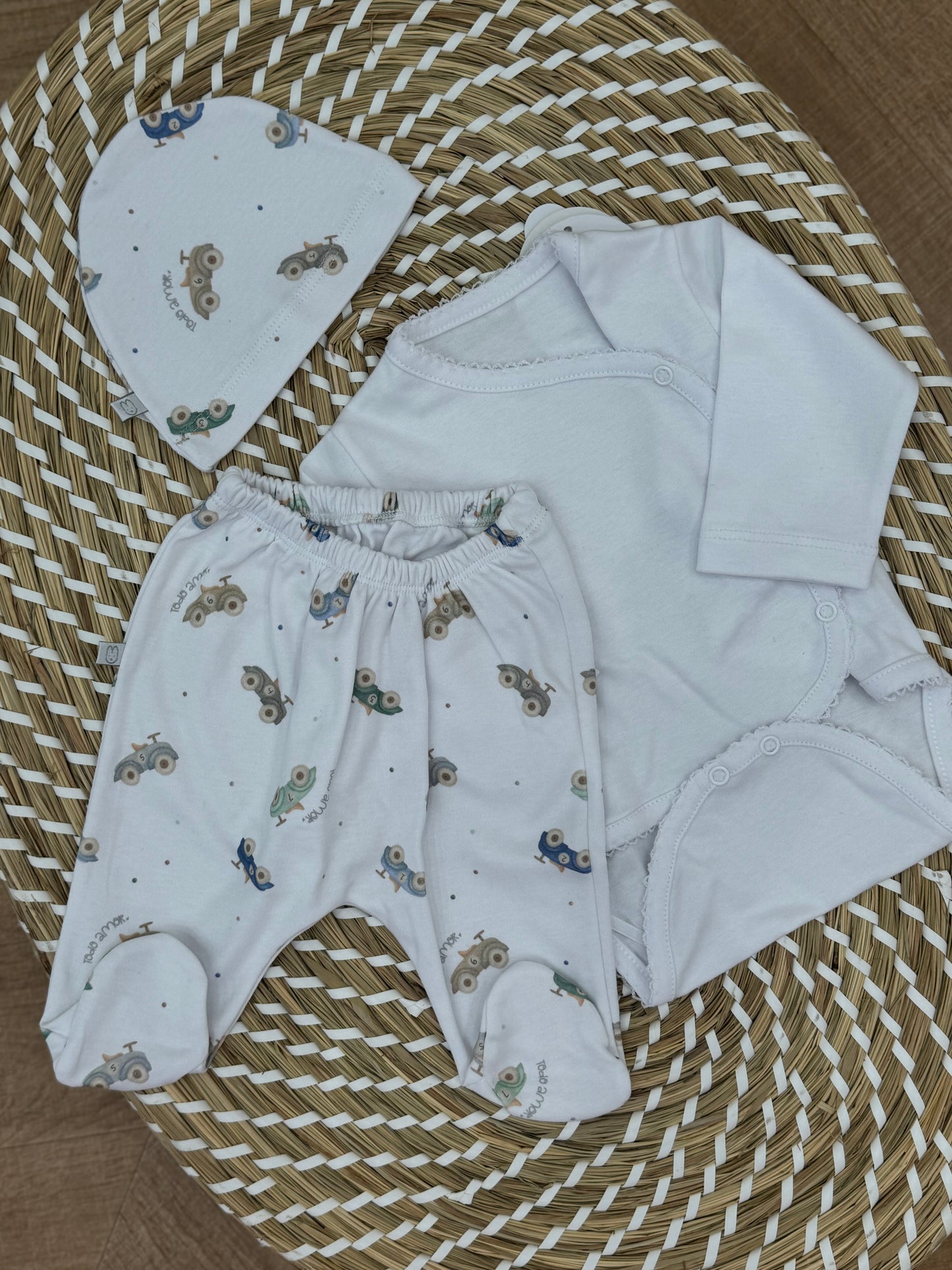 Completo 3 pezzi new Born cotone interlock