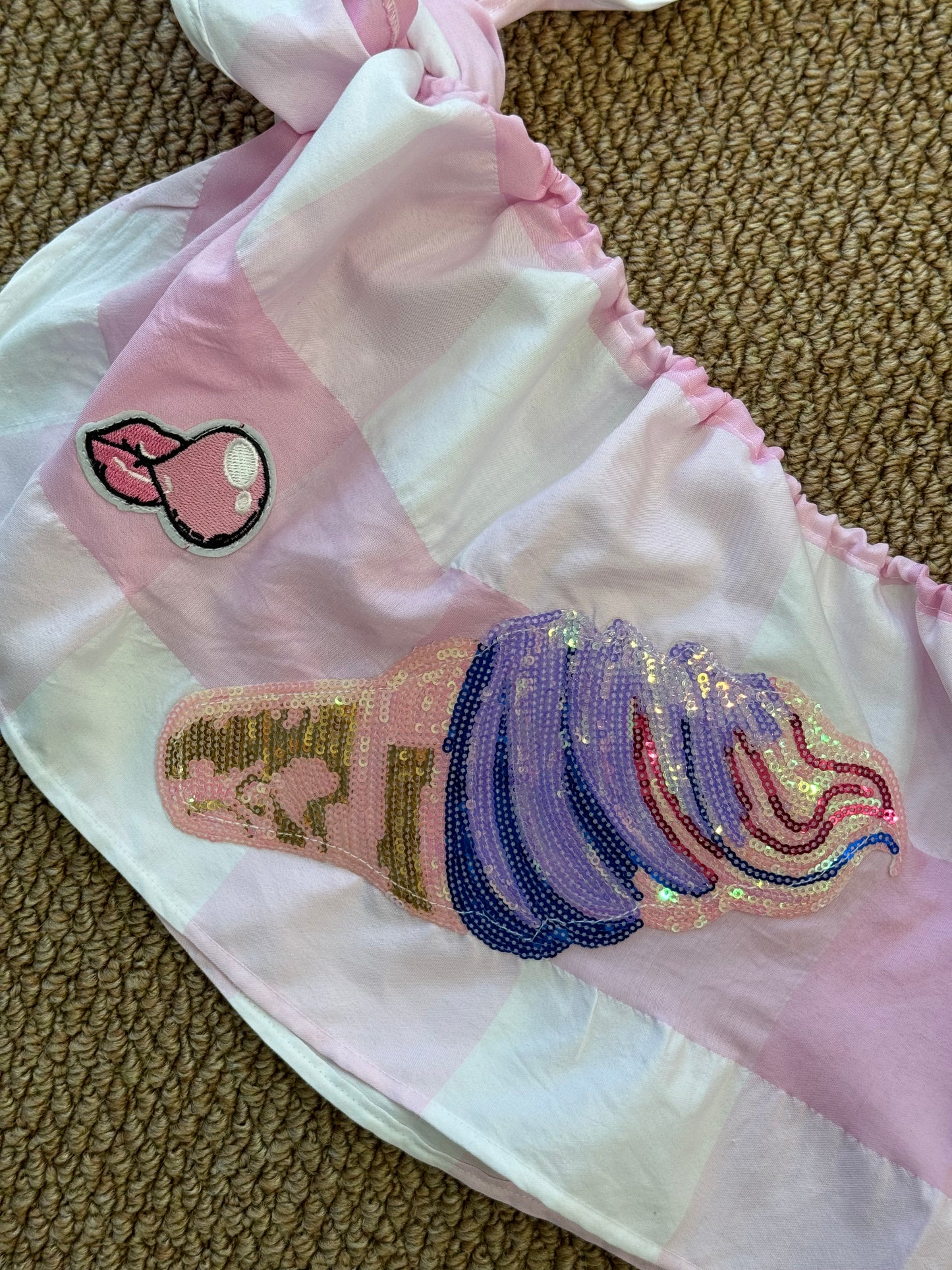 Costume bikini big buble pink Con Pareo