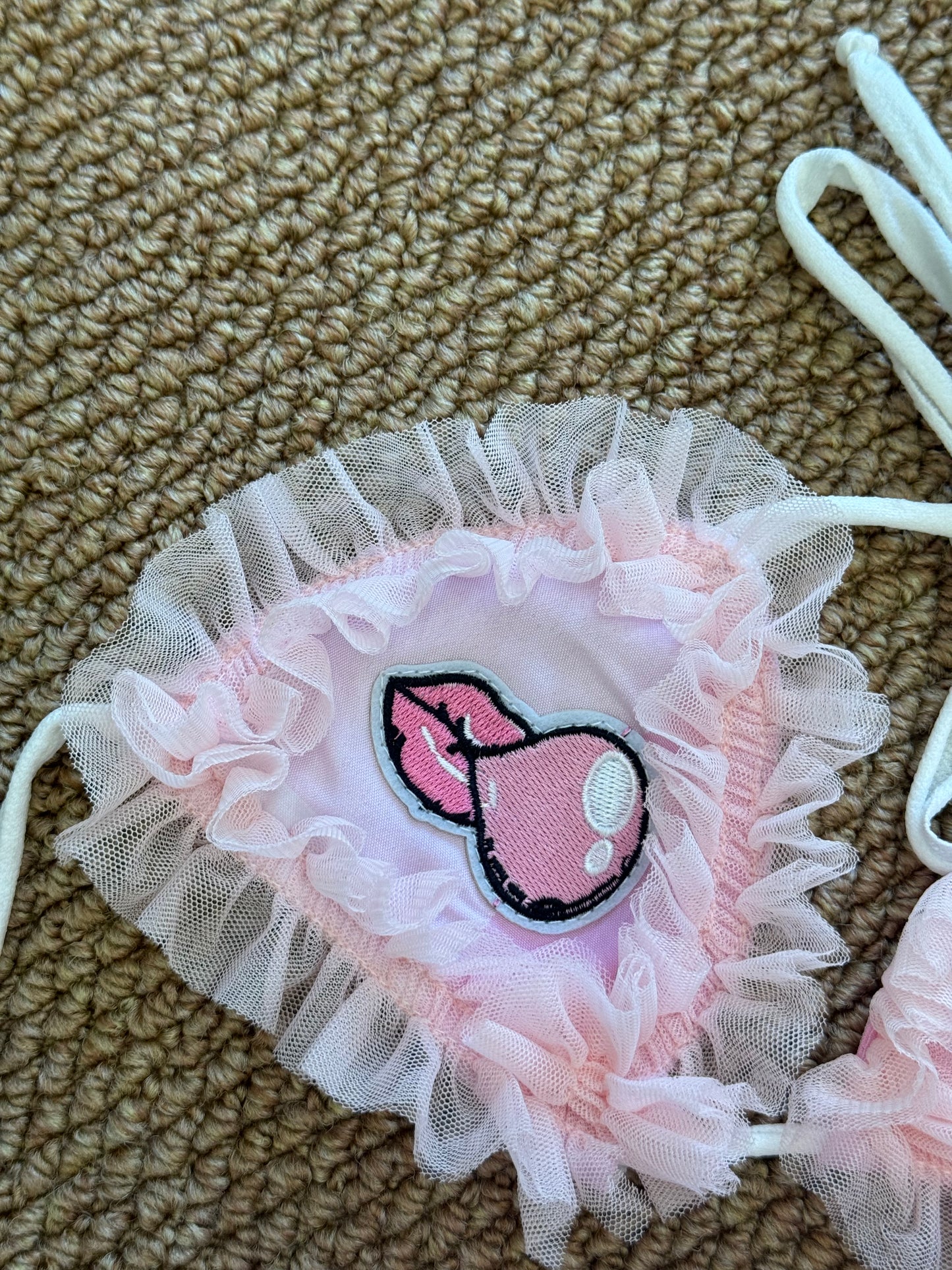 Costume bikini big buble pink Con Pareo