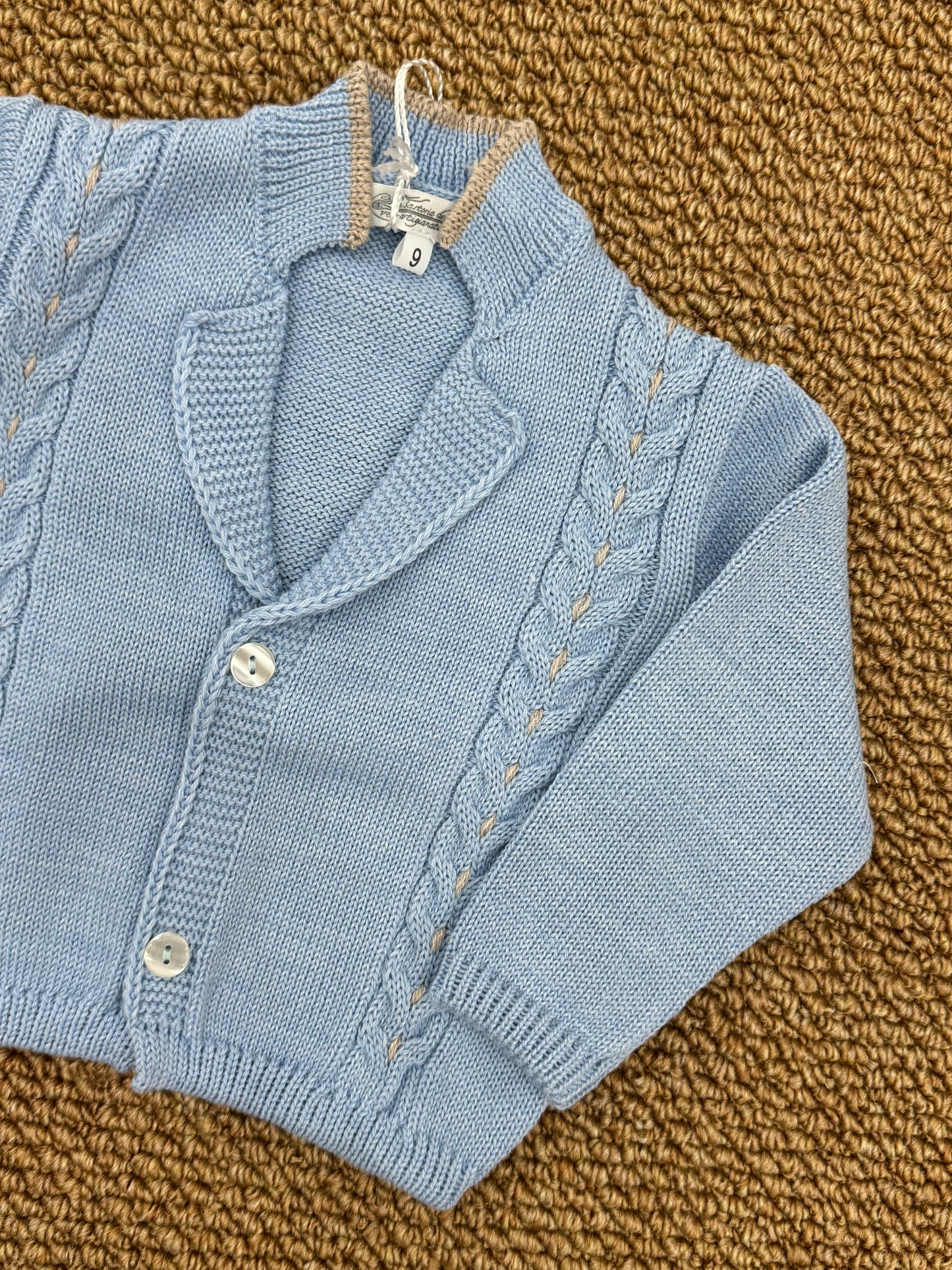 Cardigan ometto treccia cielo