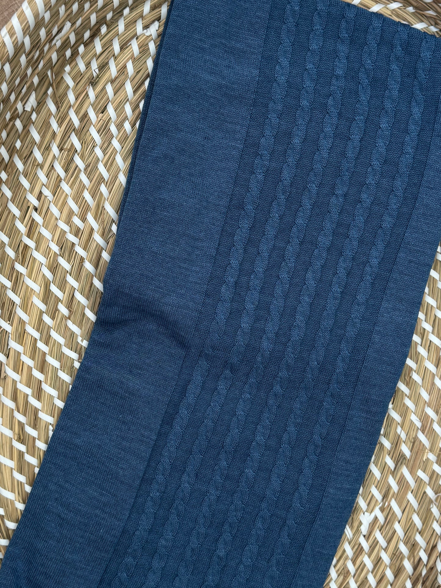 Coperta treccia blu