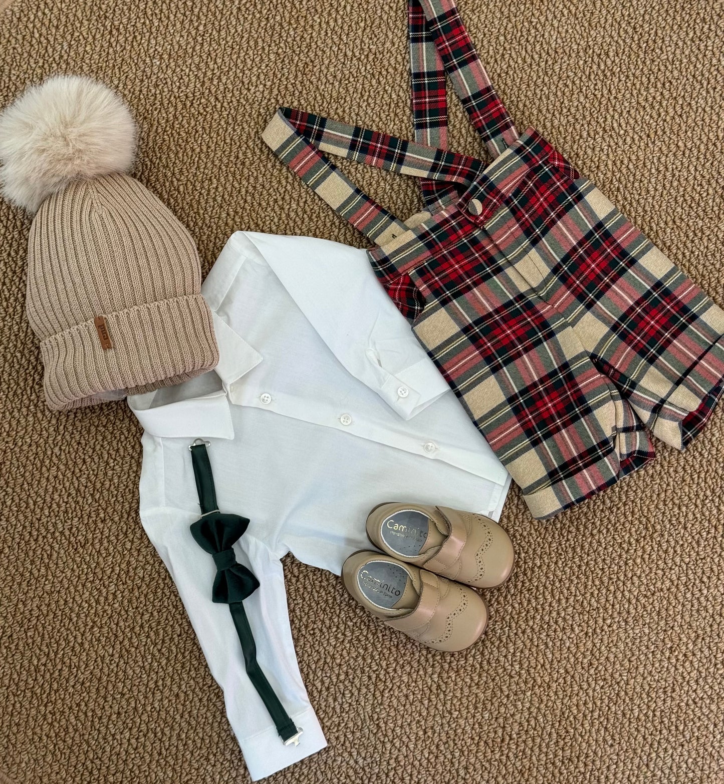 Completo salopette tartan