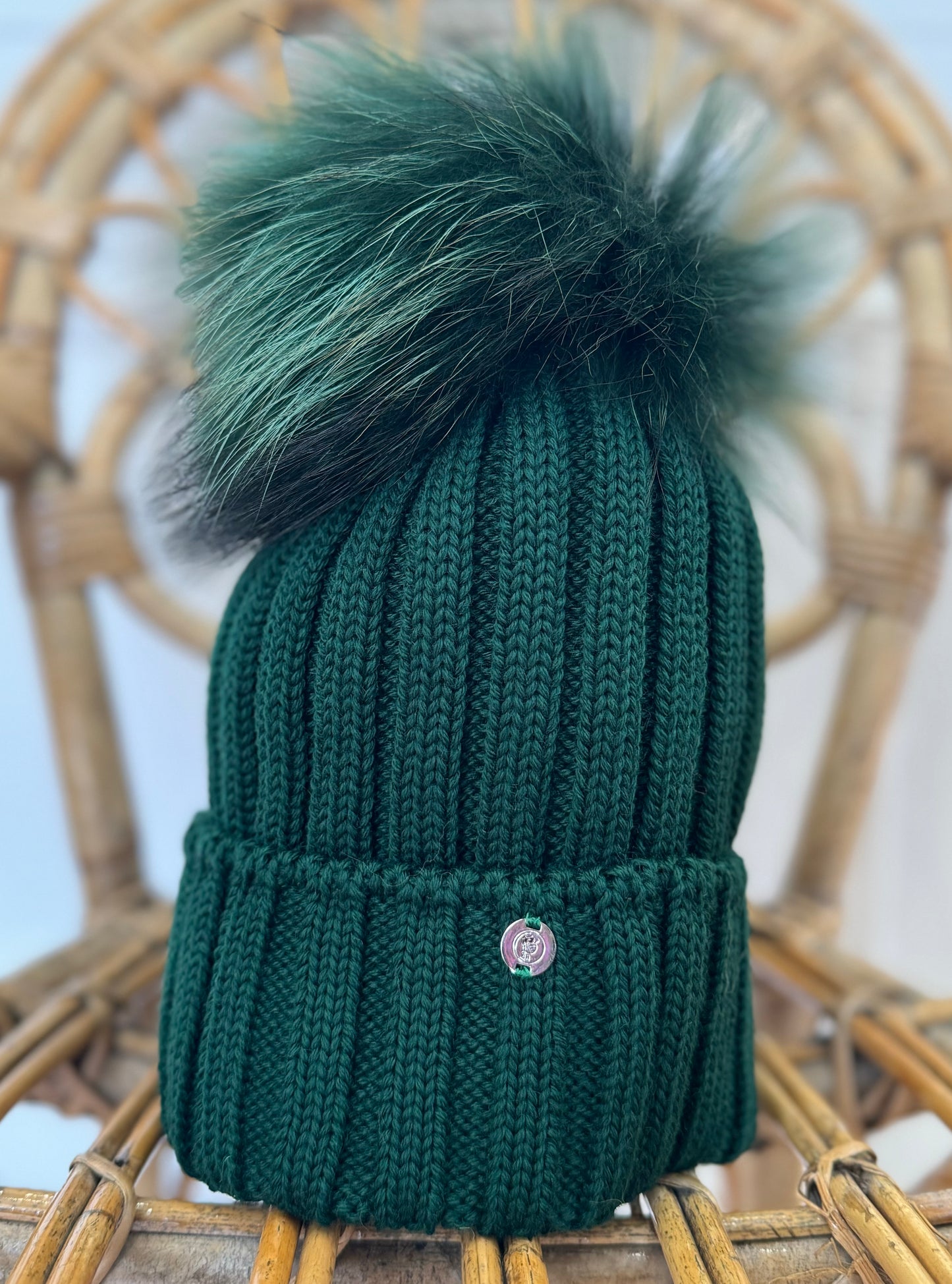 Cappello in lana verde abete