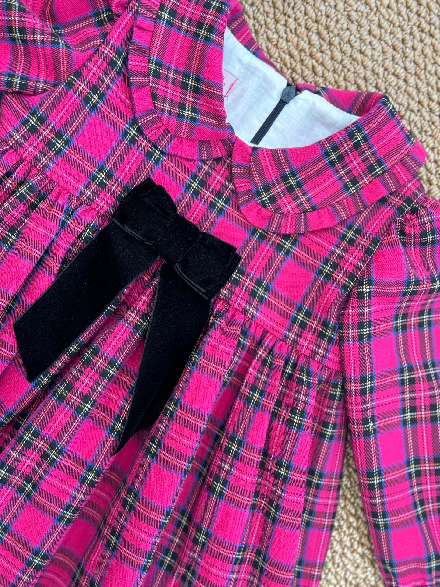 Abito tartan fuxia