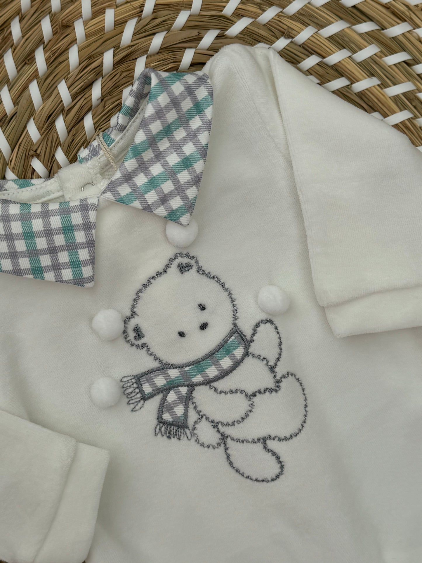 Tutina neonato/a teddy verde