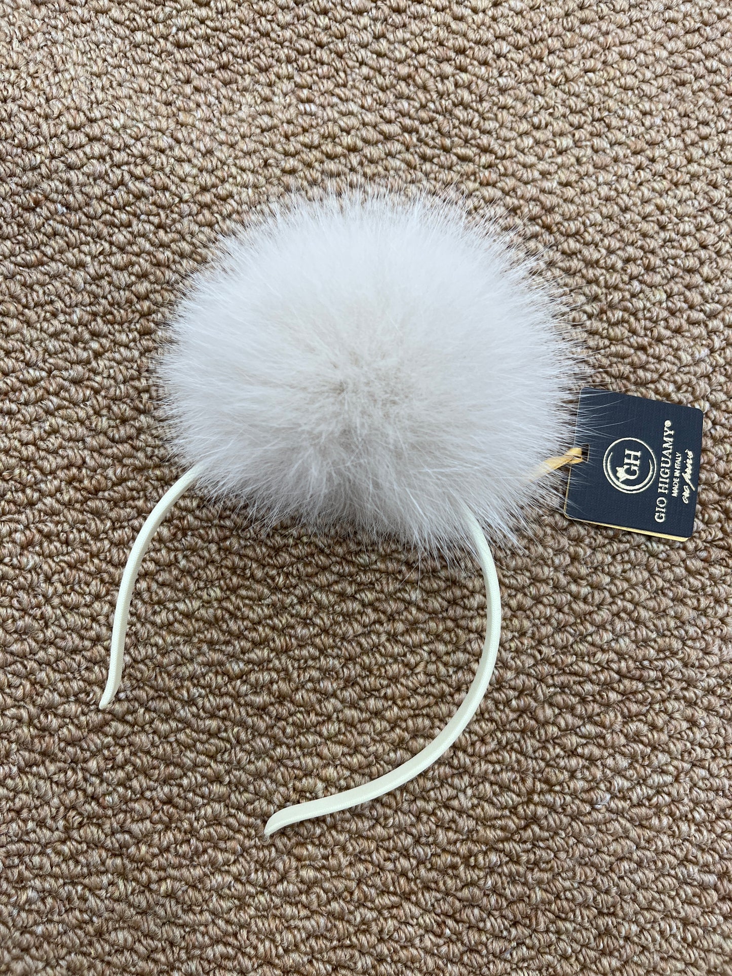 Cerchietto luxury mega ponpon in pelliccia