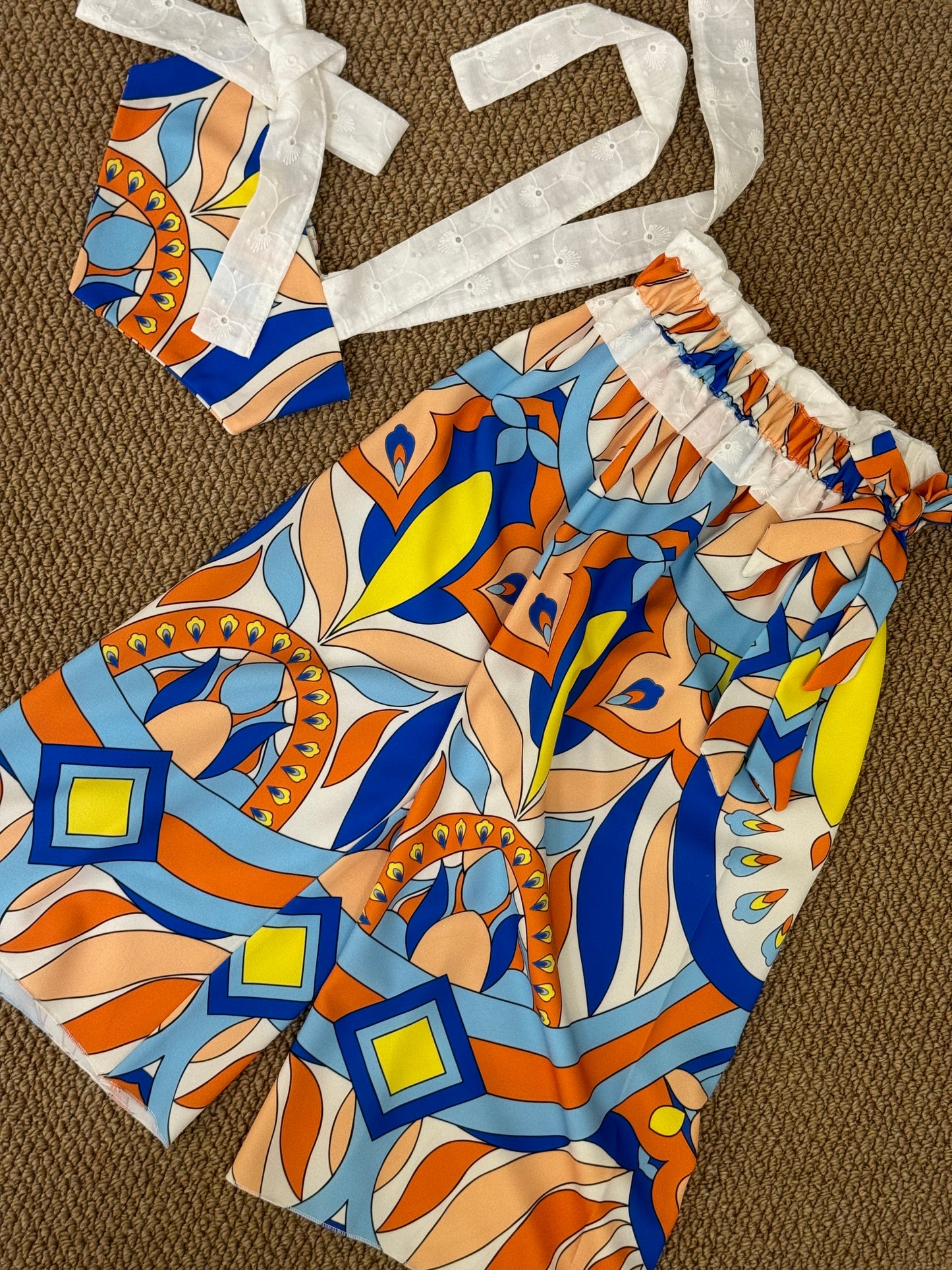 Completo hippy Titty fly pantalone palazzo con top bandana