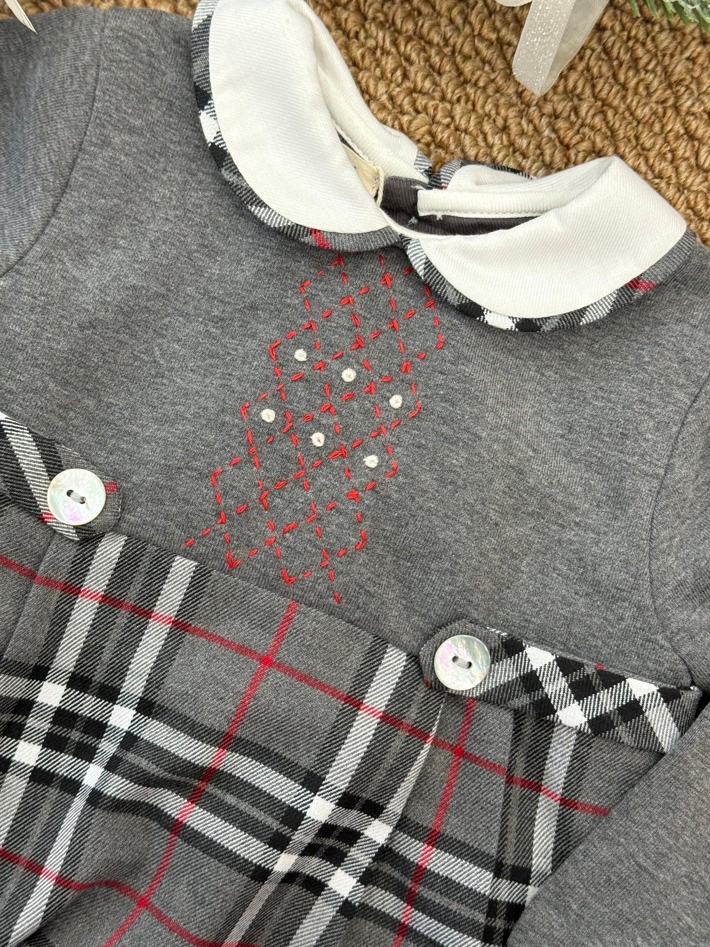 Pagliaccetto tartan grigio boy