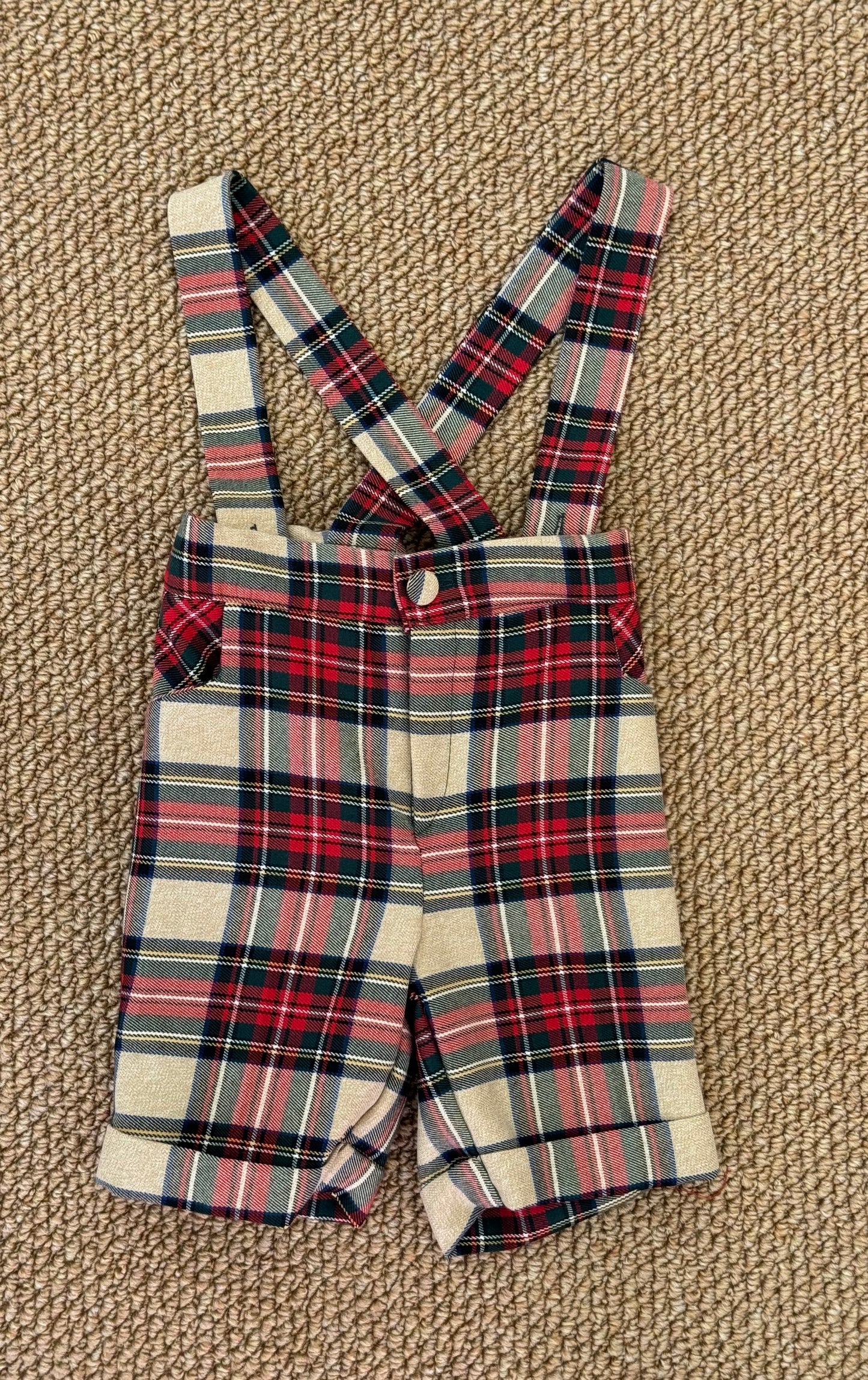 Completo salopette tartan