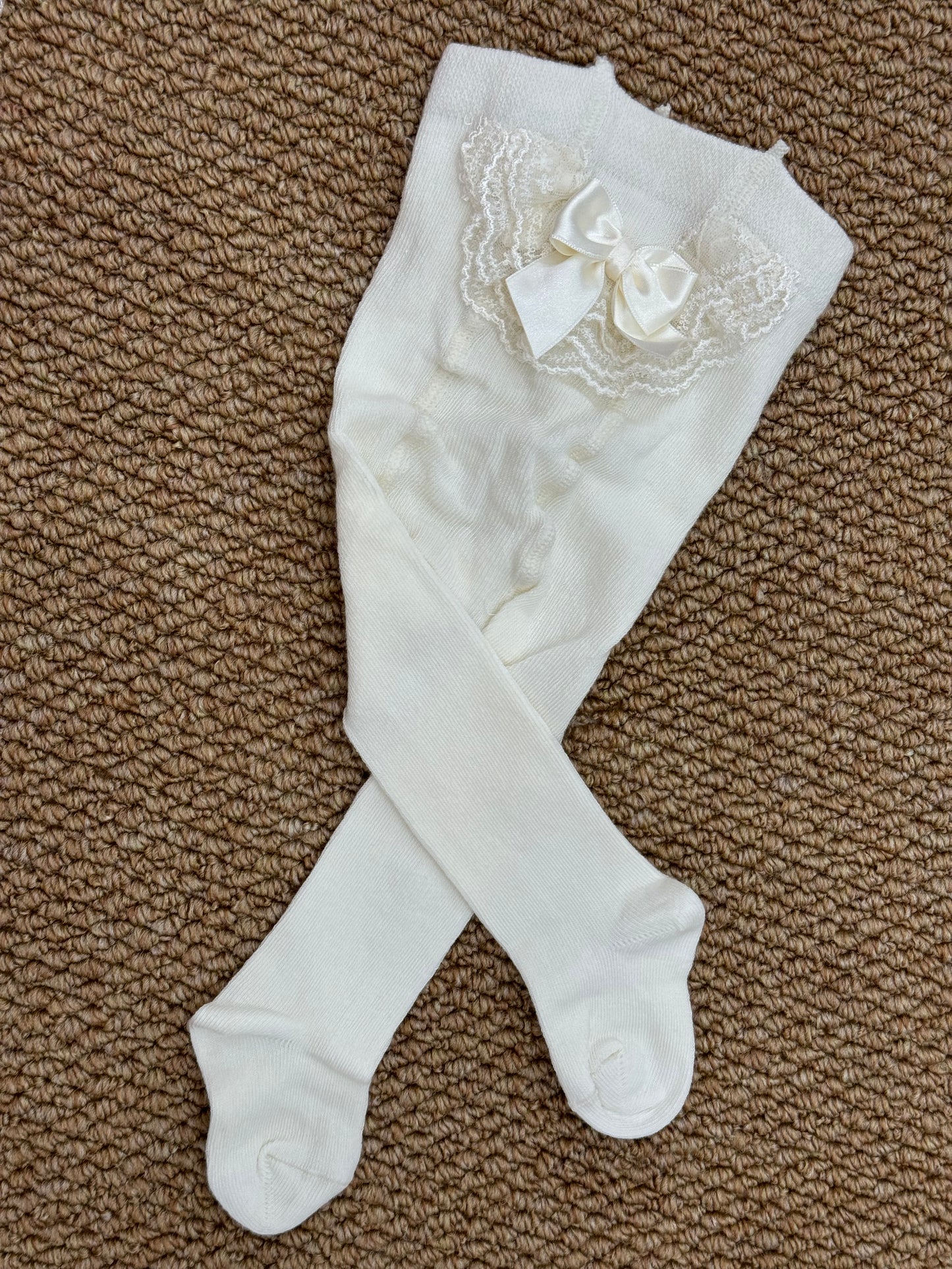 Calzamaglia la perla con pizzo e fiocco