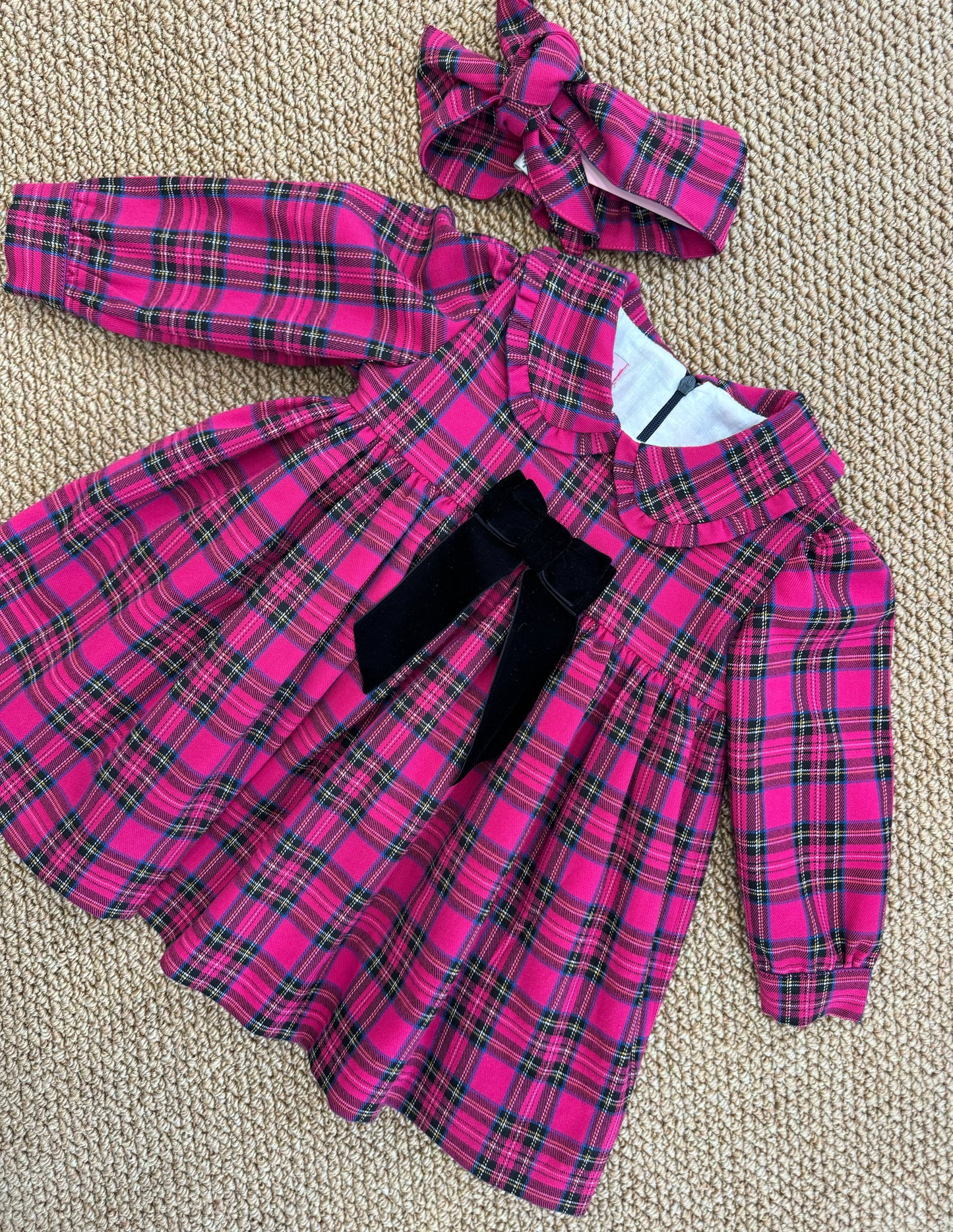 Abito tartan fuxia