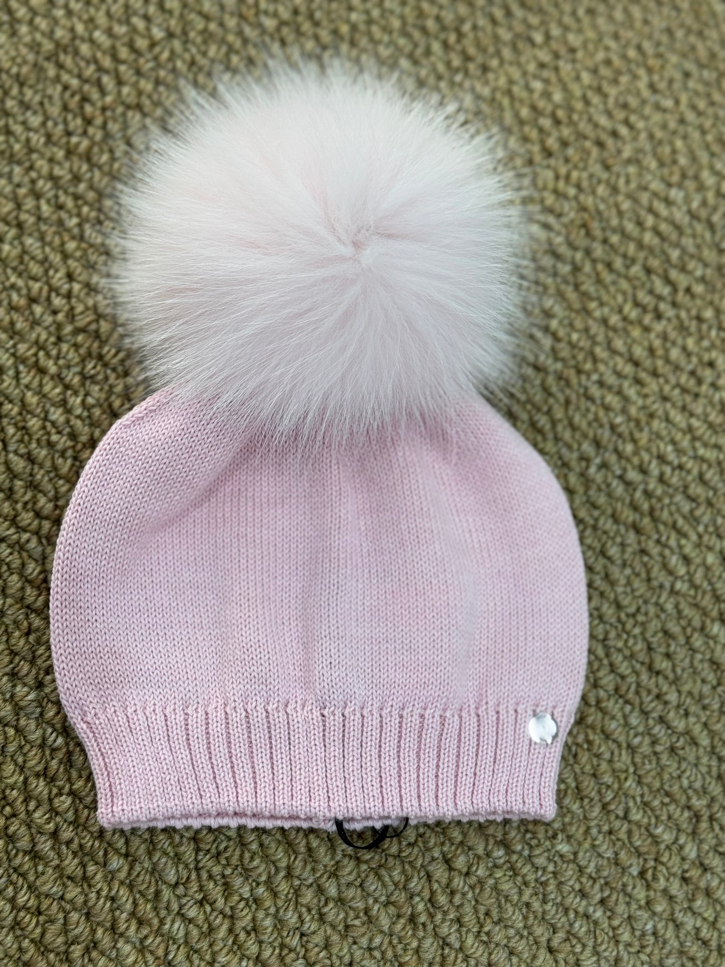 Cappello lana rosa confetto