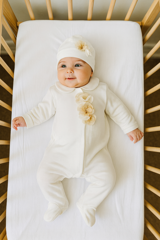 Box tutina più cappello fiori