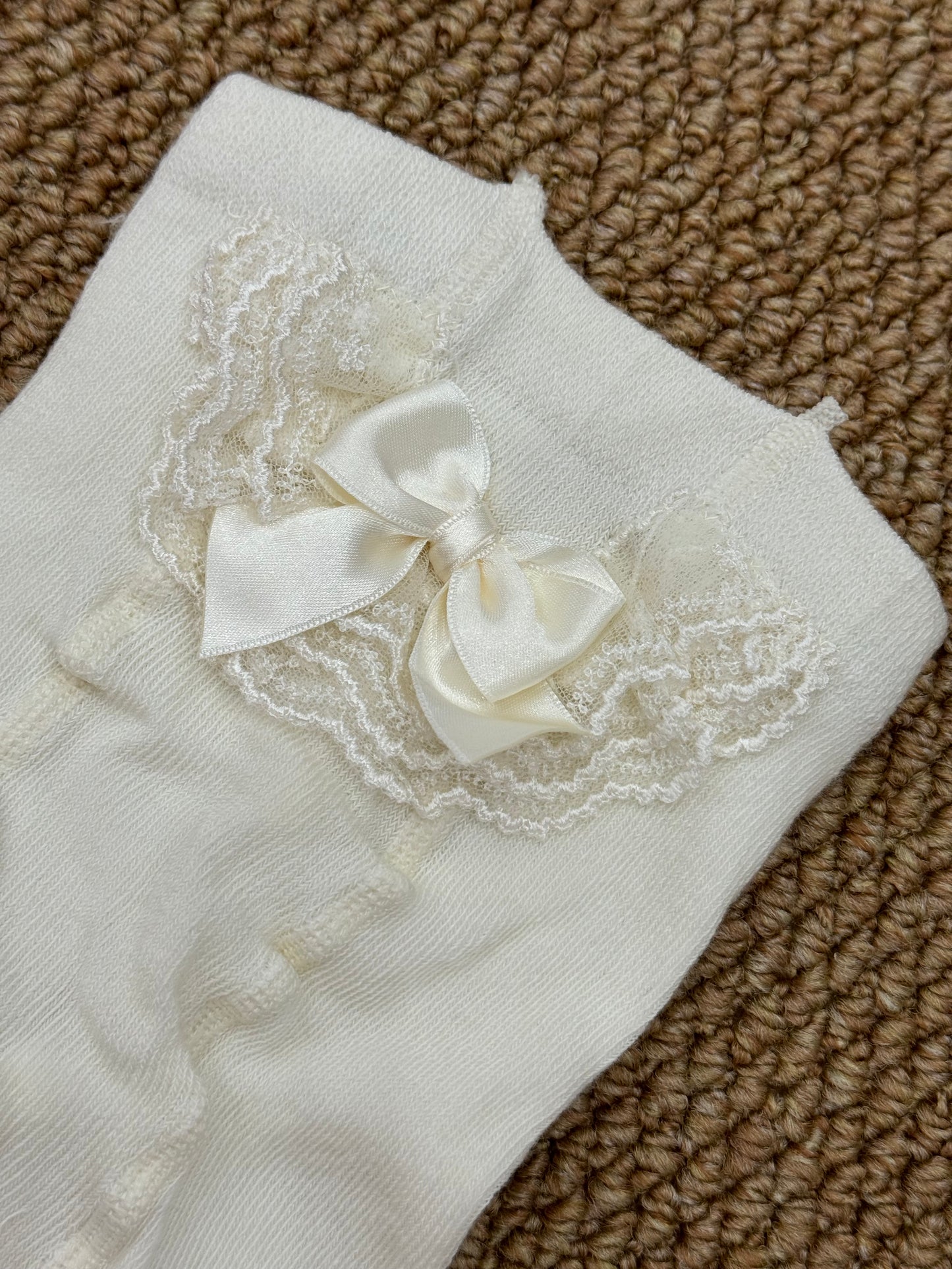 Calzamaglia la perla con pizzo e fiocco