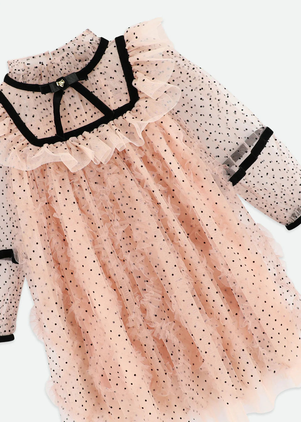 Adelia Flock Dotted Tulle Dress Blush Pink