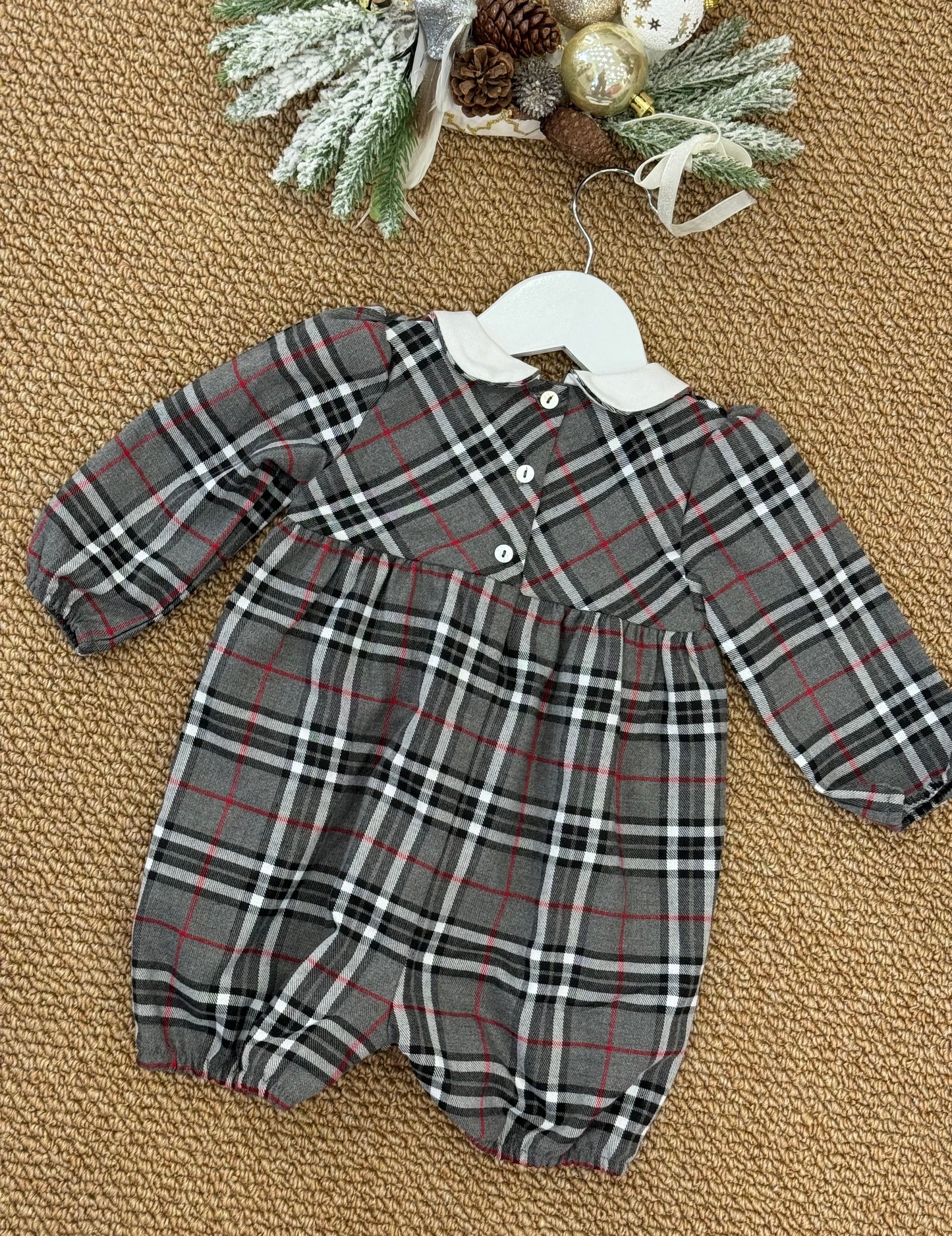 Pagliaccetto tartan grigio girl