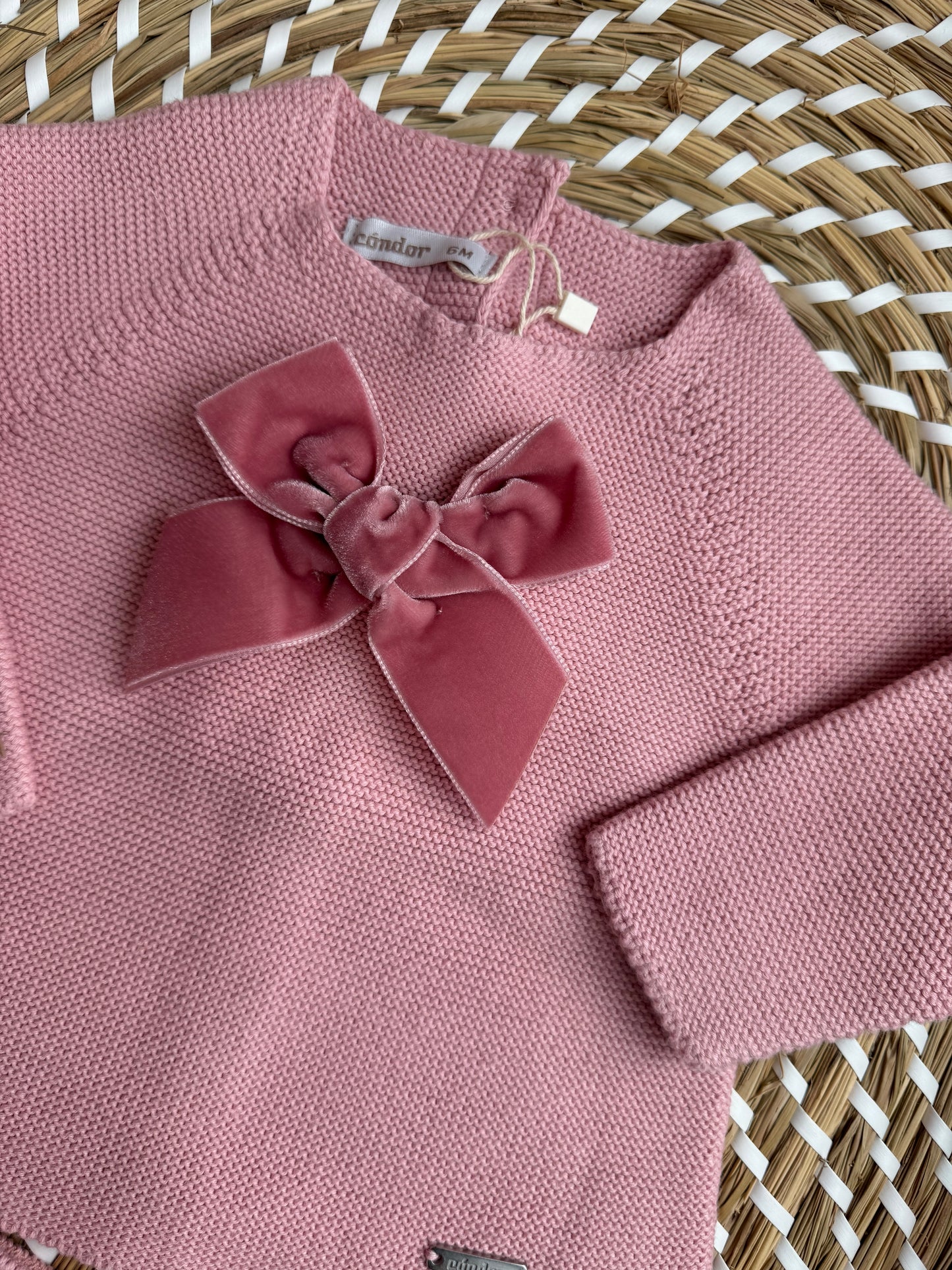 Completo condor fiocco velvet rosa