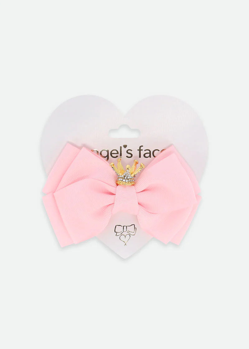 Fermaglio con fiocco e corona Pale Pink