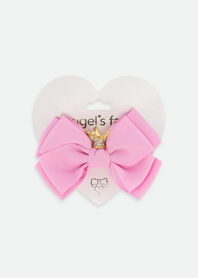 Fermaglio con fiocco e corona Tulip Pink