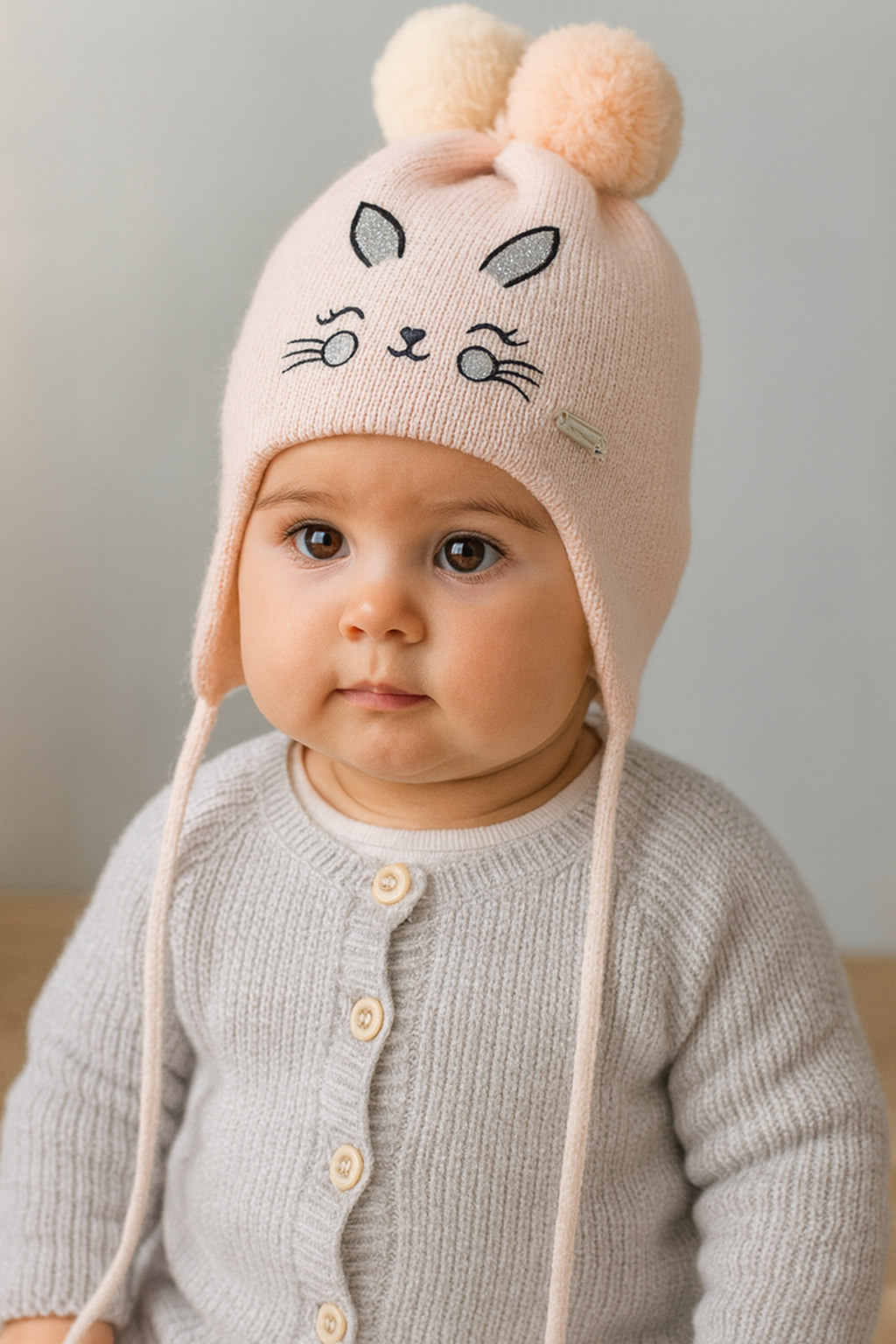Cappello lana Pink Bunny