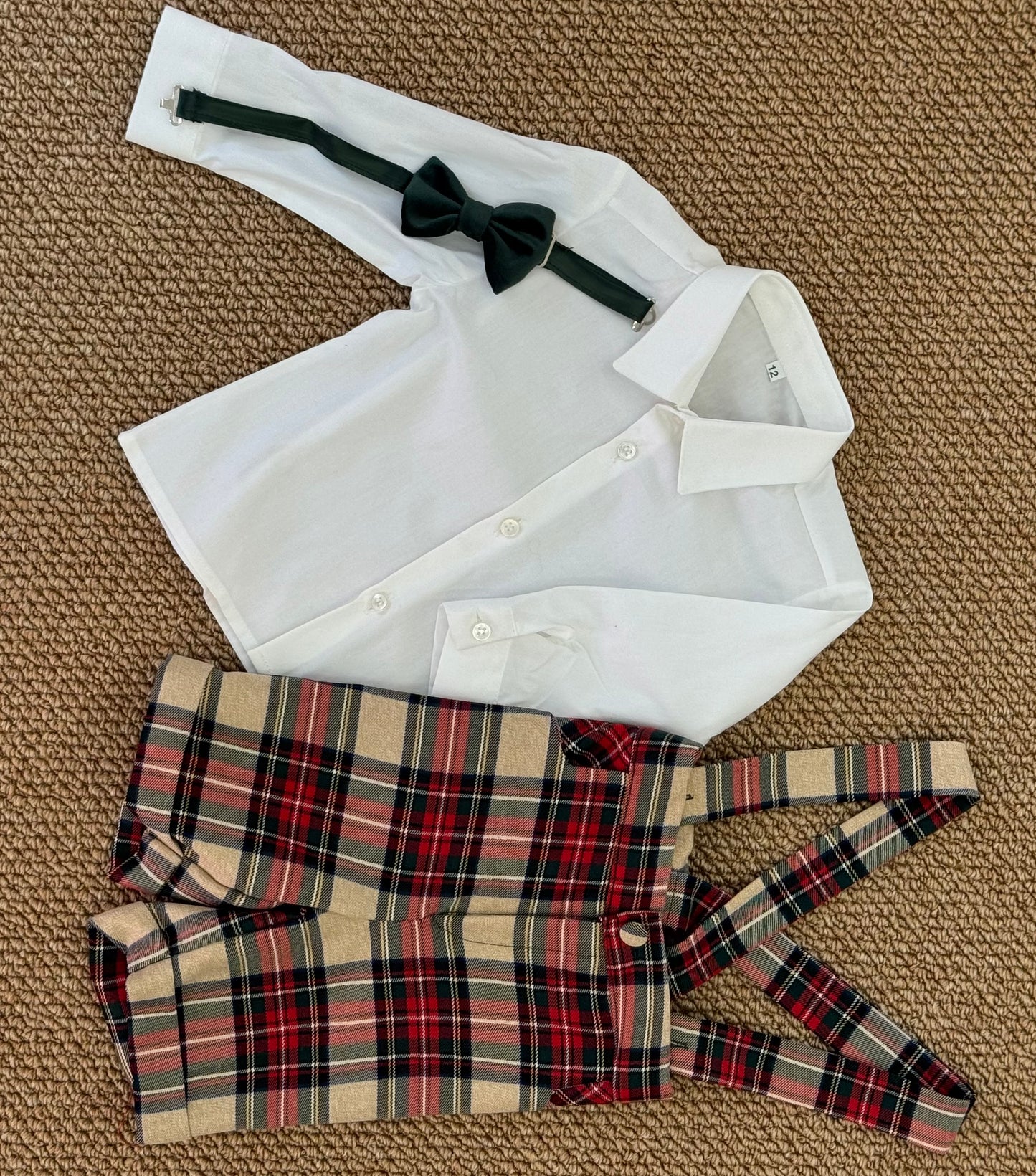 Completo salopette tartan