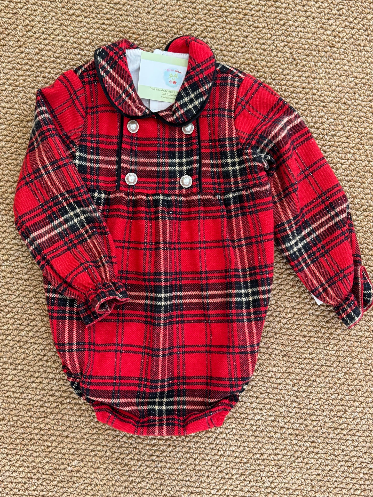 Pagliaccetto Tartan Con Bottoni Gioiello