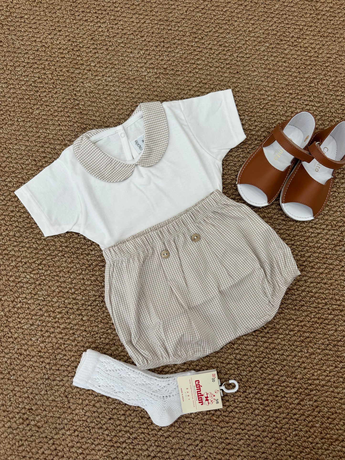 Completo mille righe beige