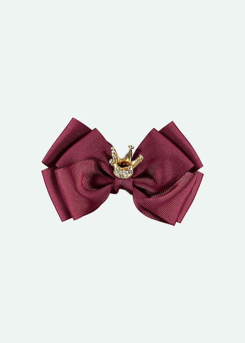 Fermaglio per capelli Port Royal rosso con fiocco e corona