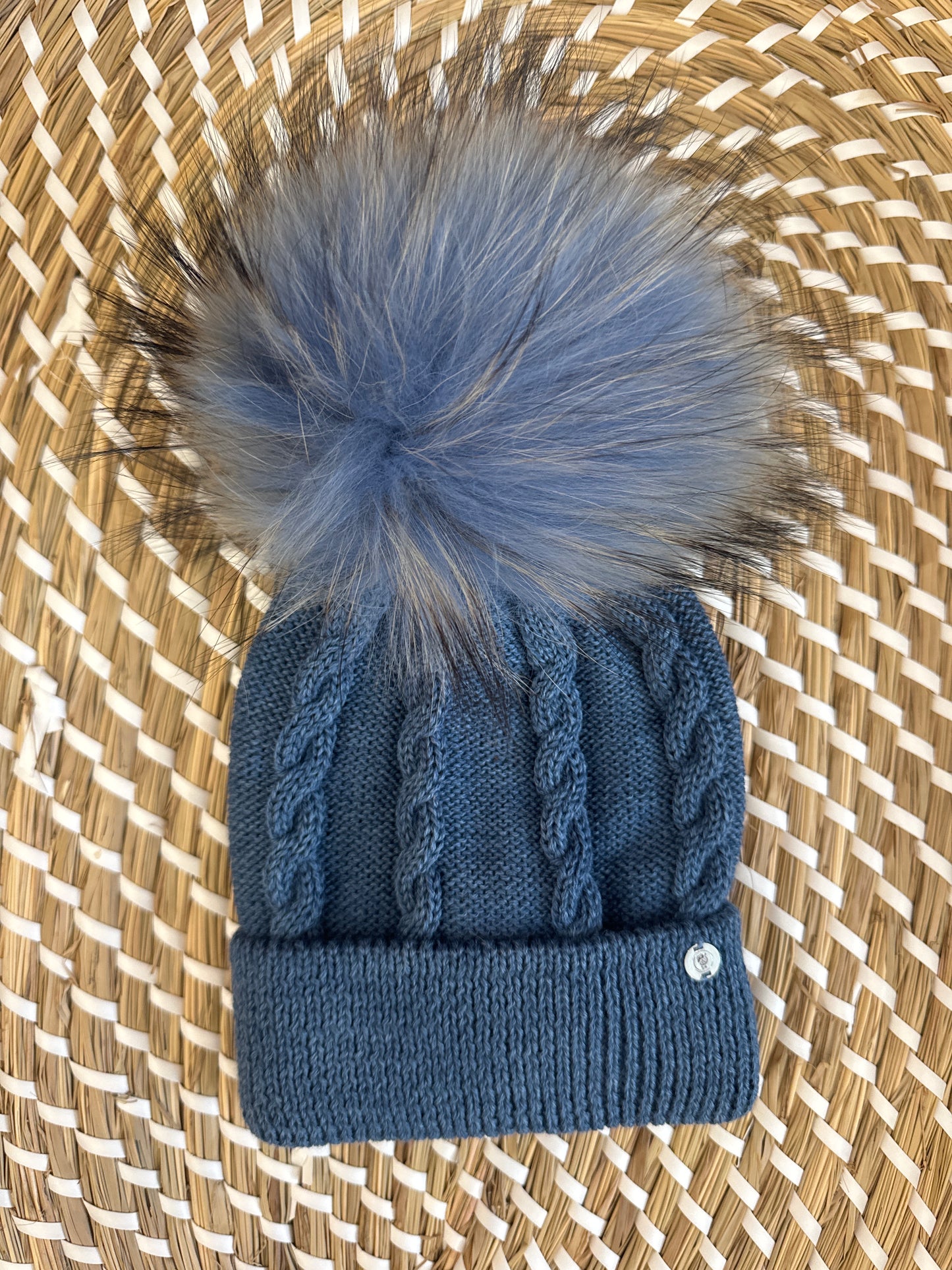 Cappello lana blu jeans