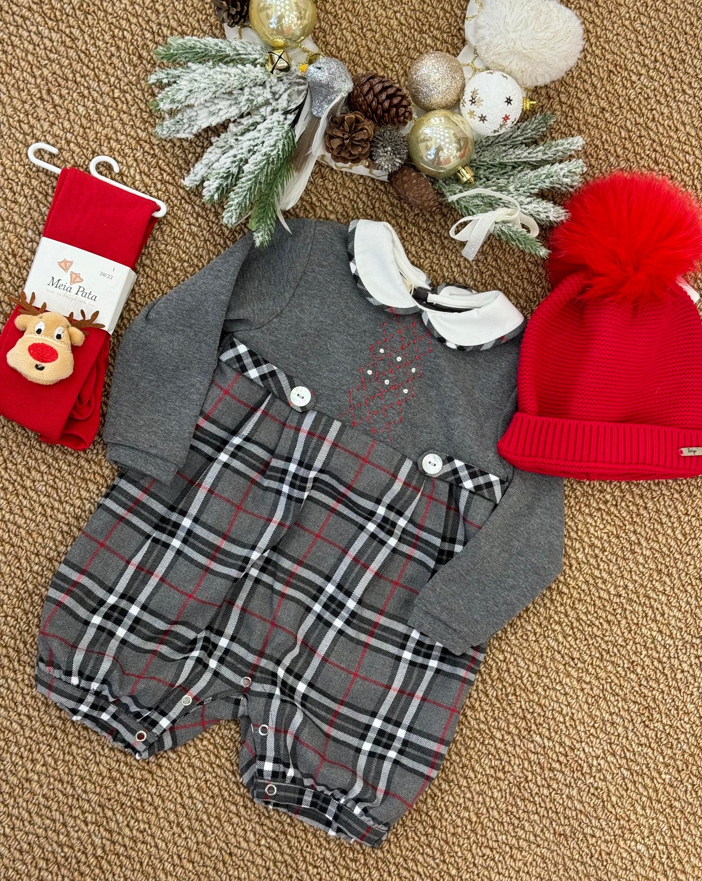 Pagliaccetto tartan grigio boy