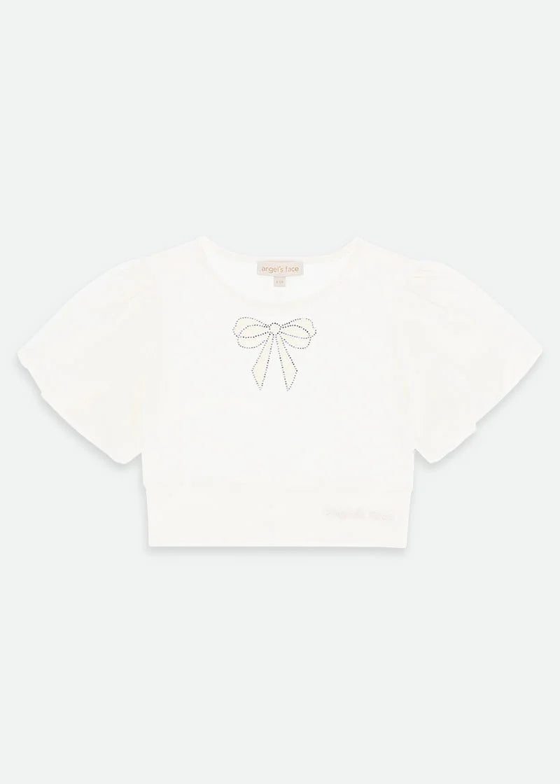 T-shirt Crop Dollie Pearl Bow Bucaneve
