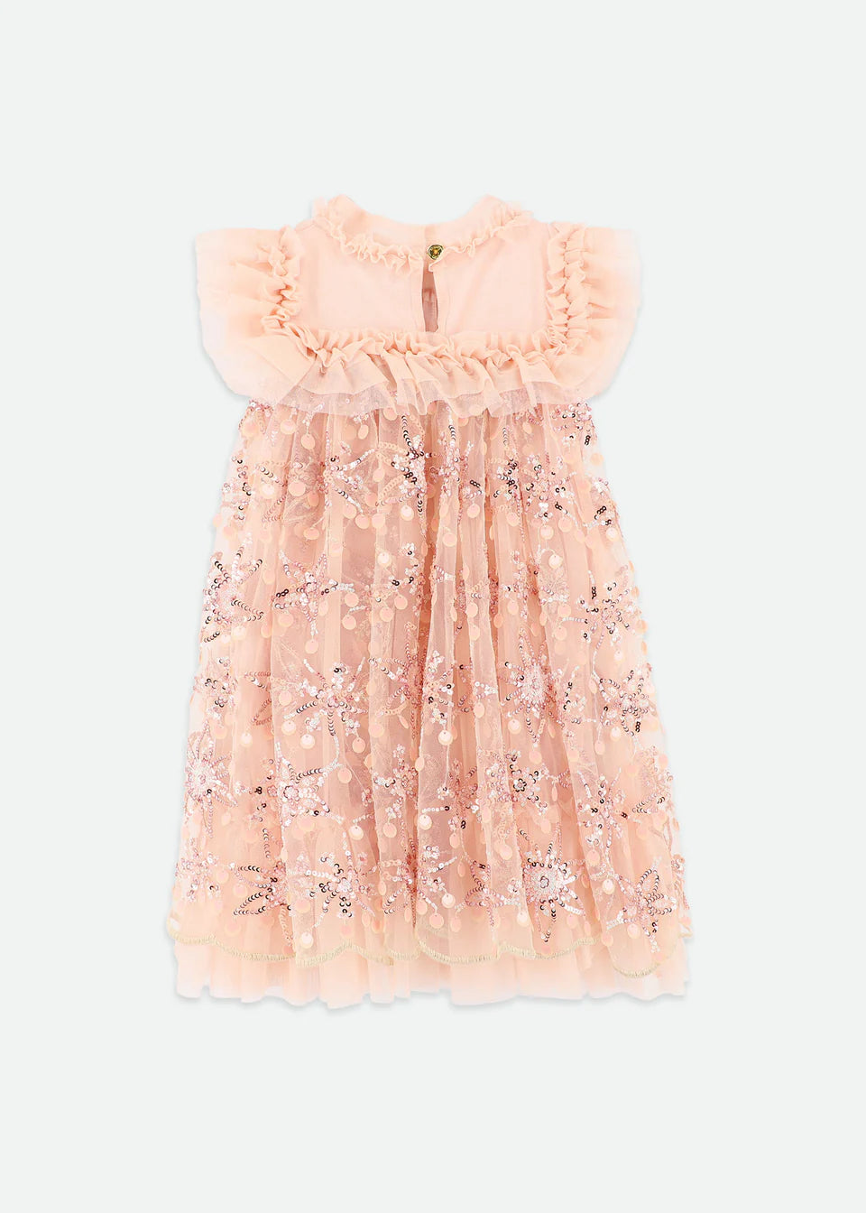 Dominique Flower Sequin Dress Blush Pink