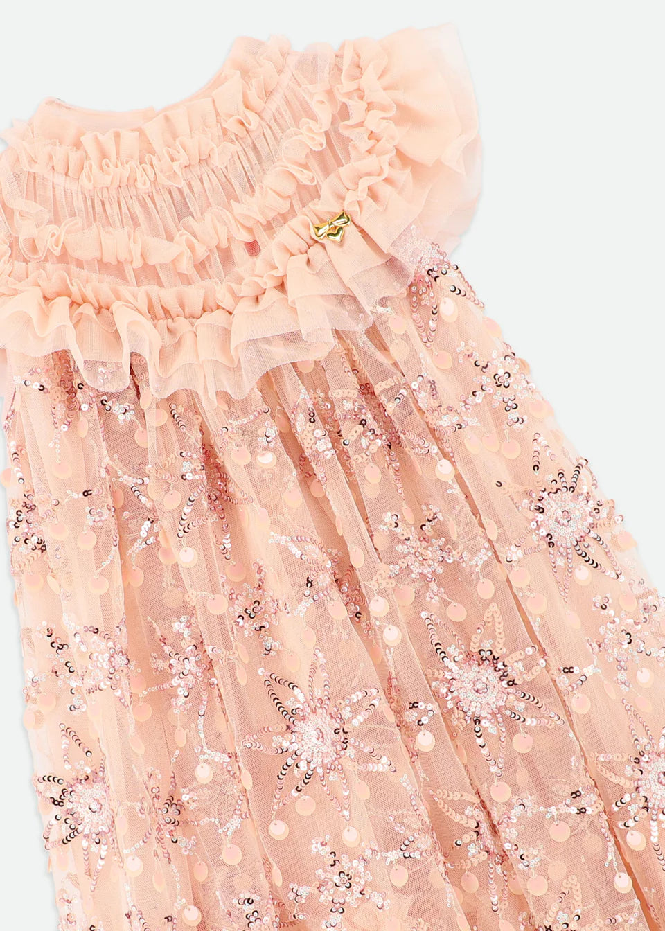 Dominique Flower Sequin Dress Blush Pink