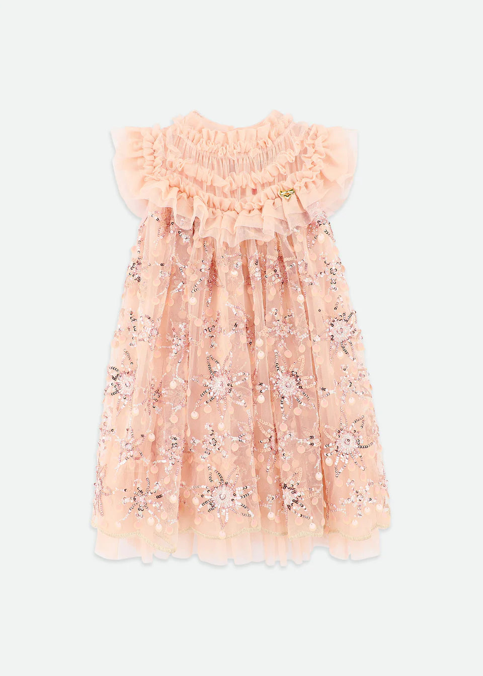 Dominique Flower Sequin Dress Blush Pink