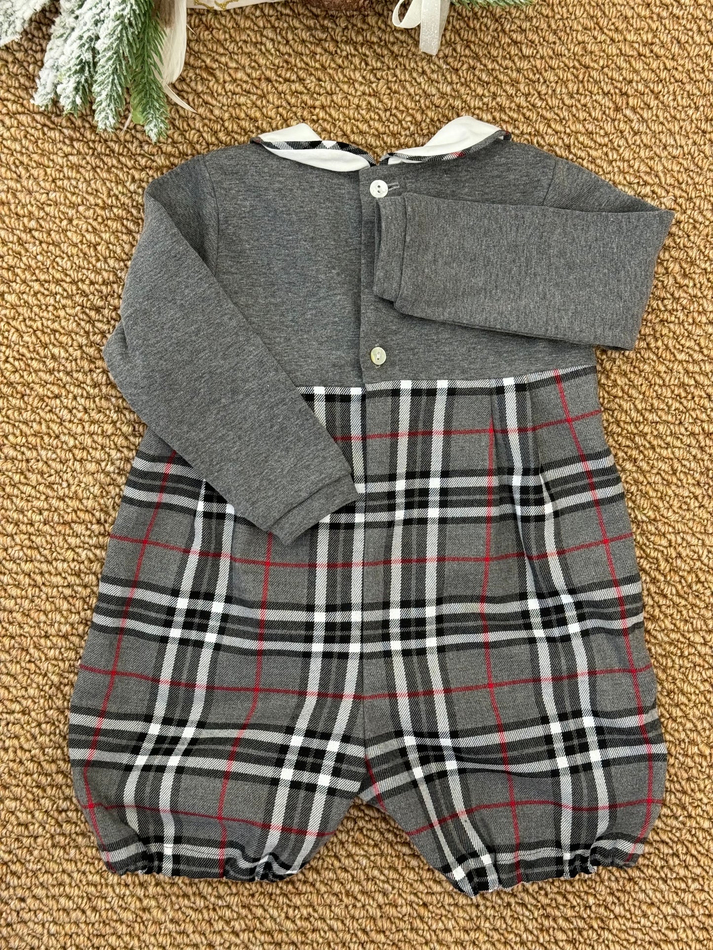 Pagliaccetto tartan grigio boy