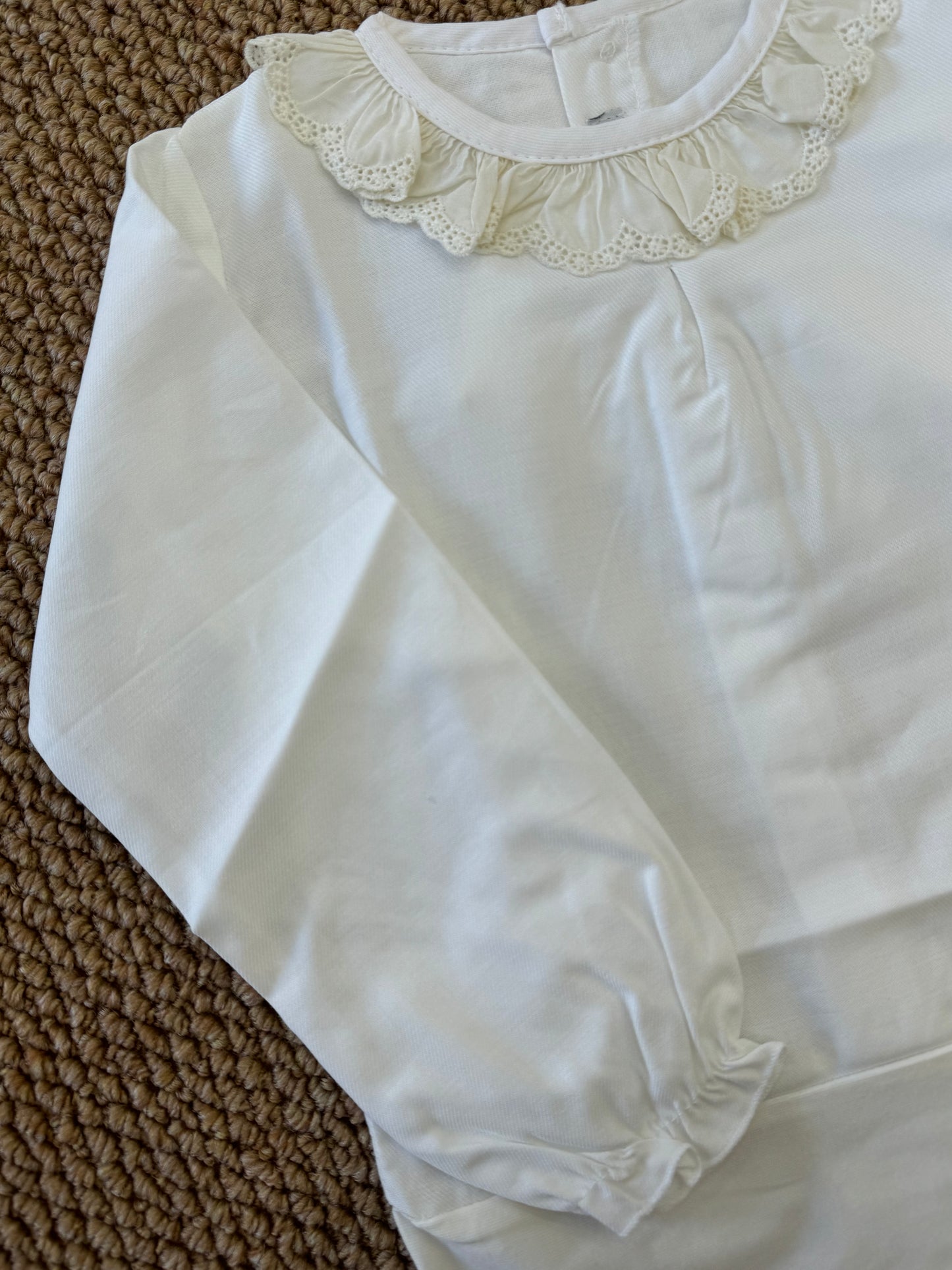Body camicia pizzo latte