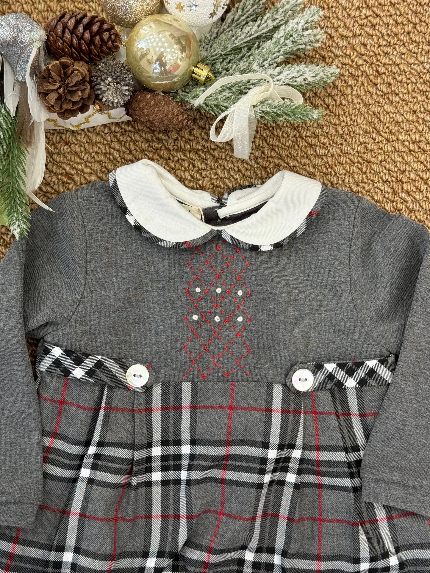 Pagliaccetto tartan grigio boy