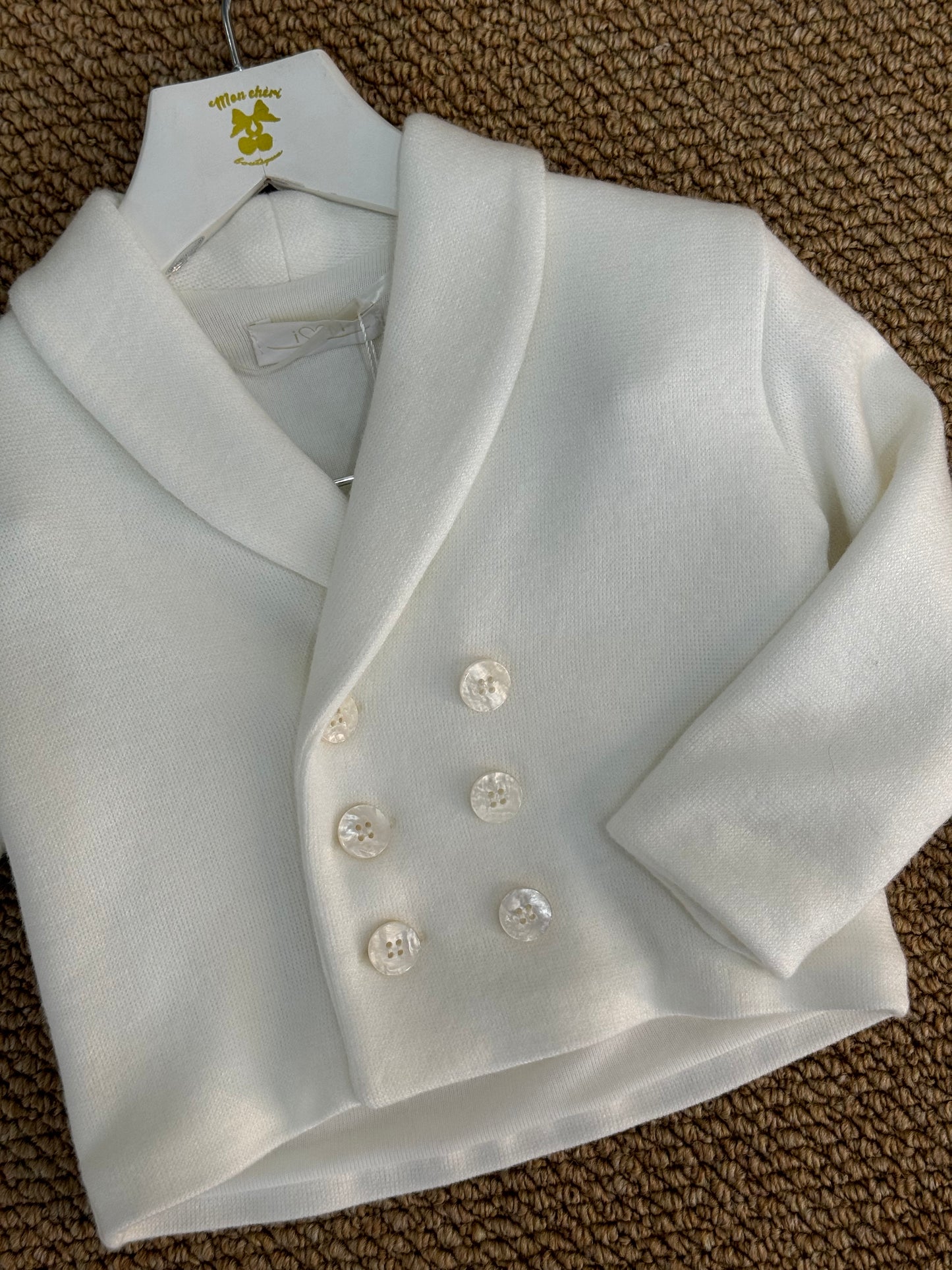 Cardigan doppio petto latte