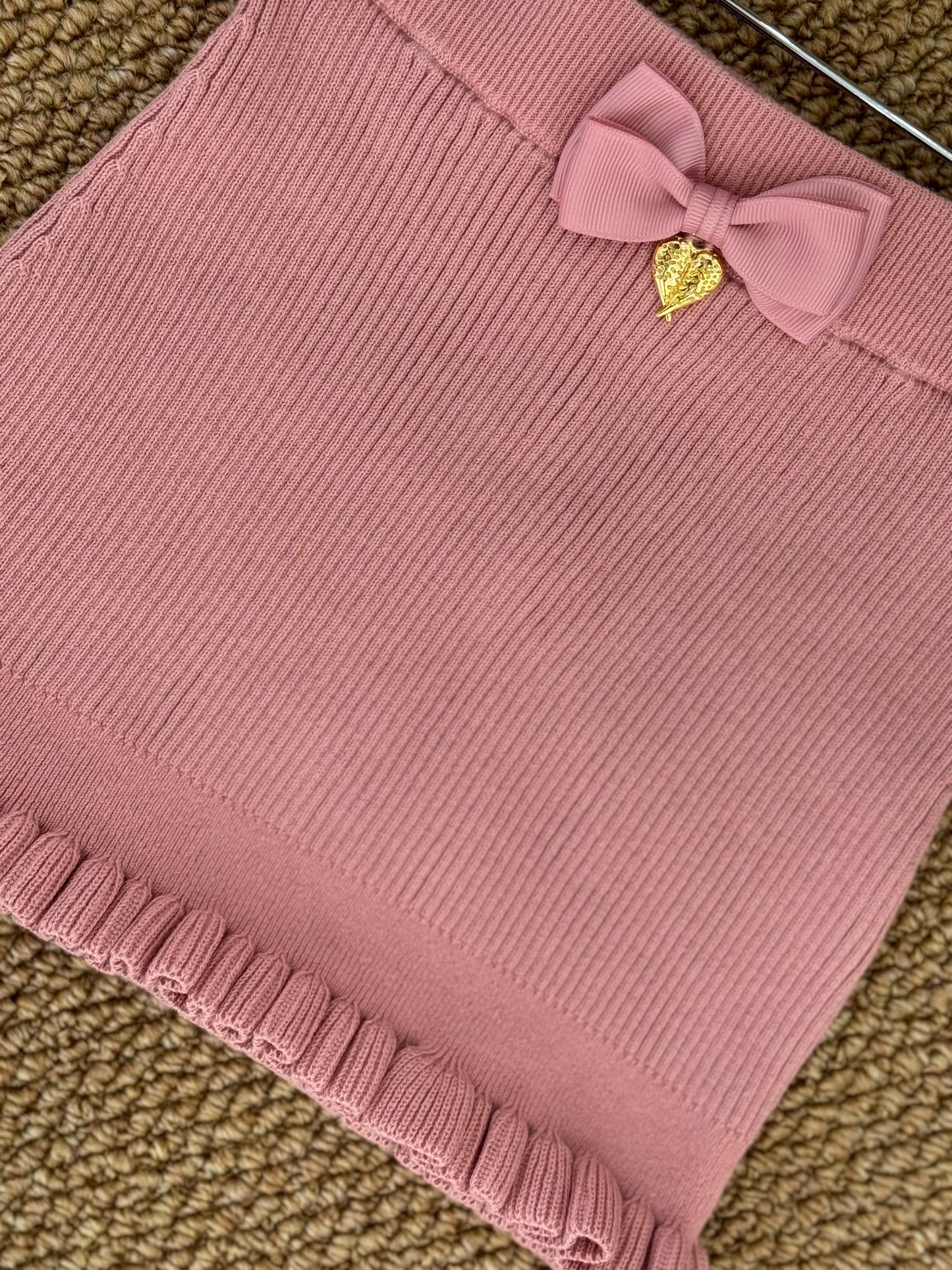 Mini in maglia con fiocco