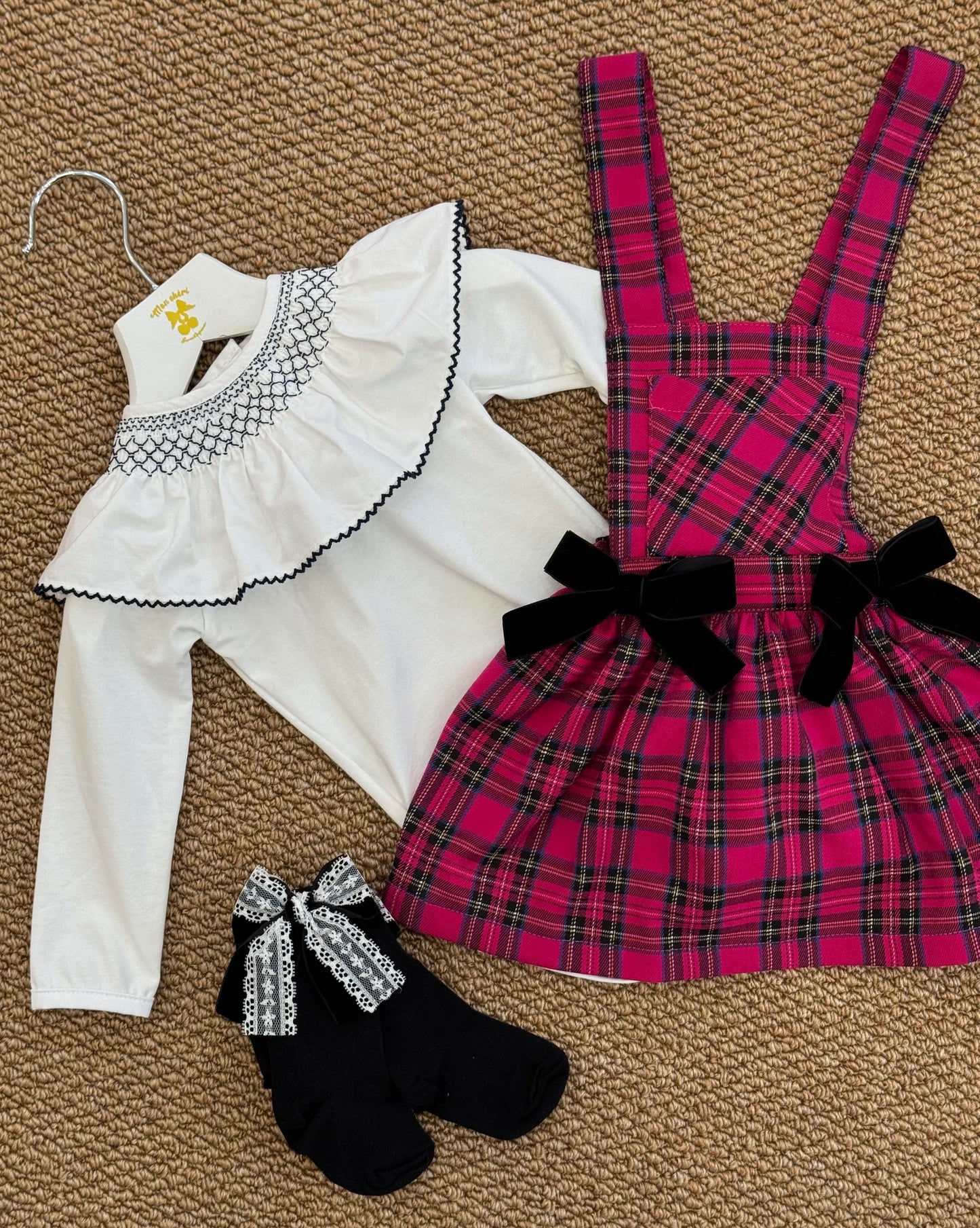 Salopette tartan fuxia
