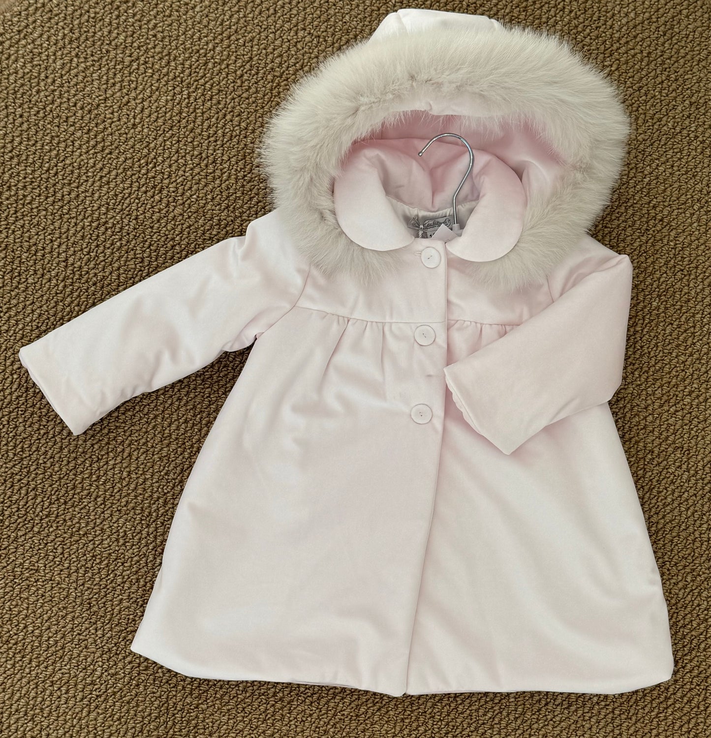 Cappotto neonata velluto liscio